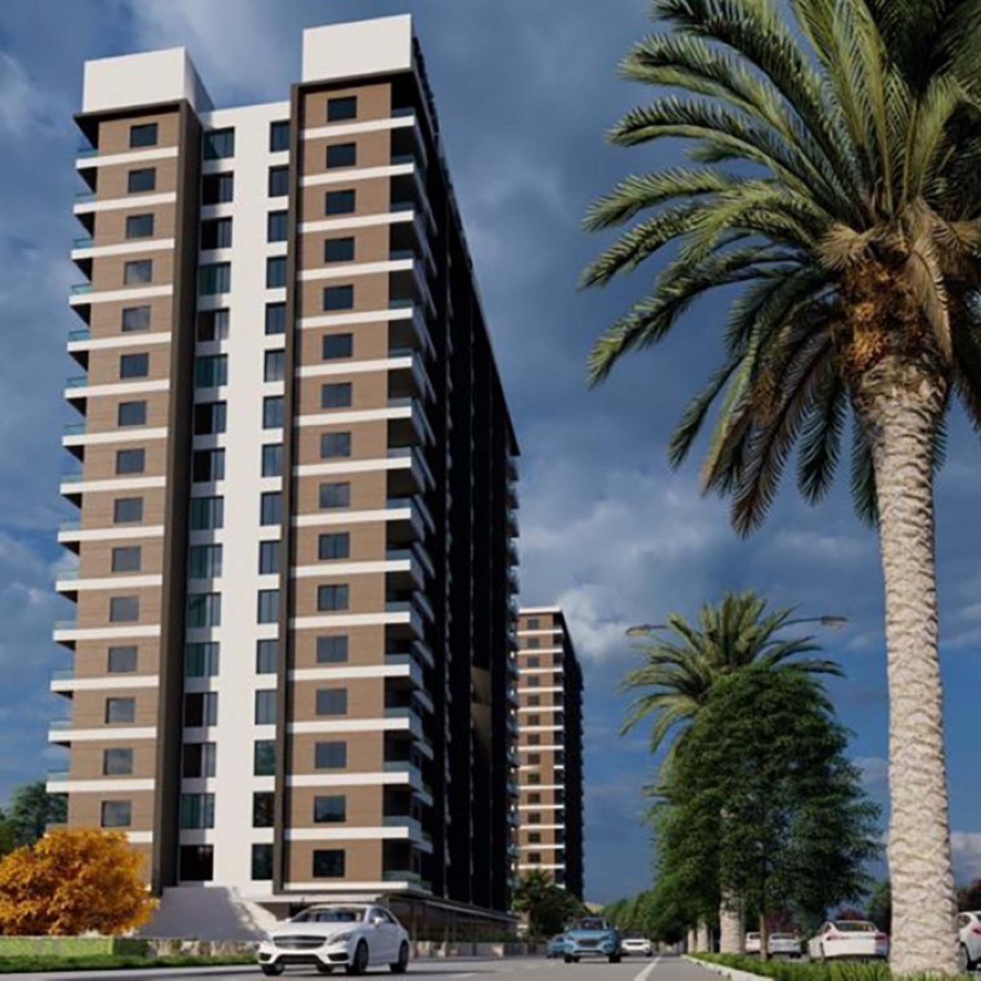 Luxury 2+1 Apartment with Sea, Castle, and Mountain Views in Mersin - Tömük