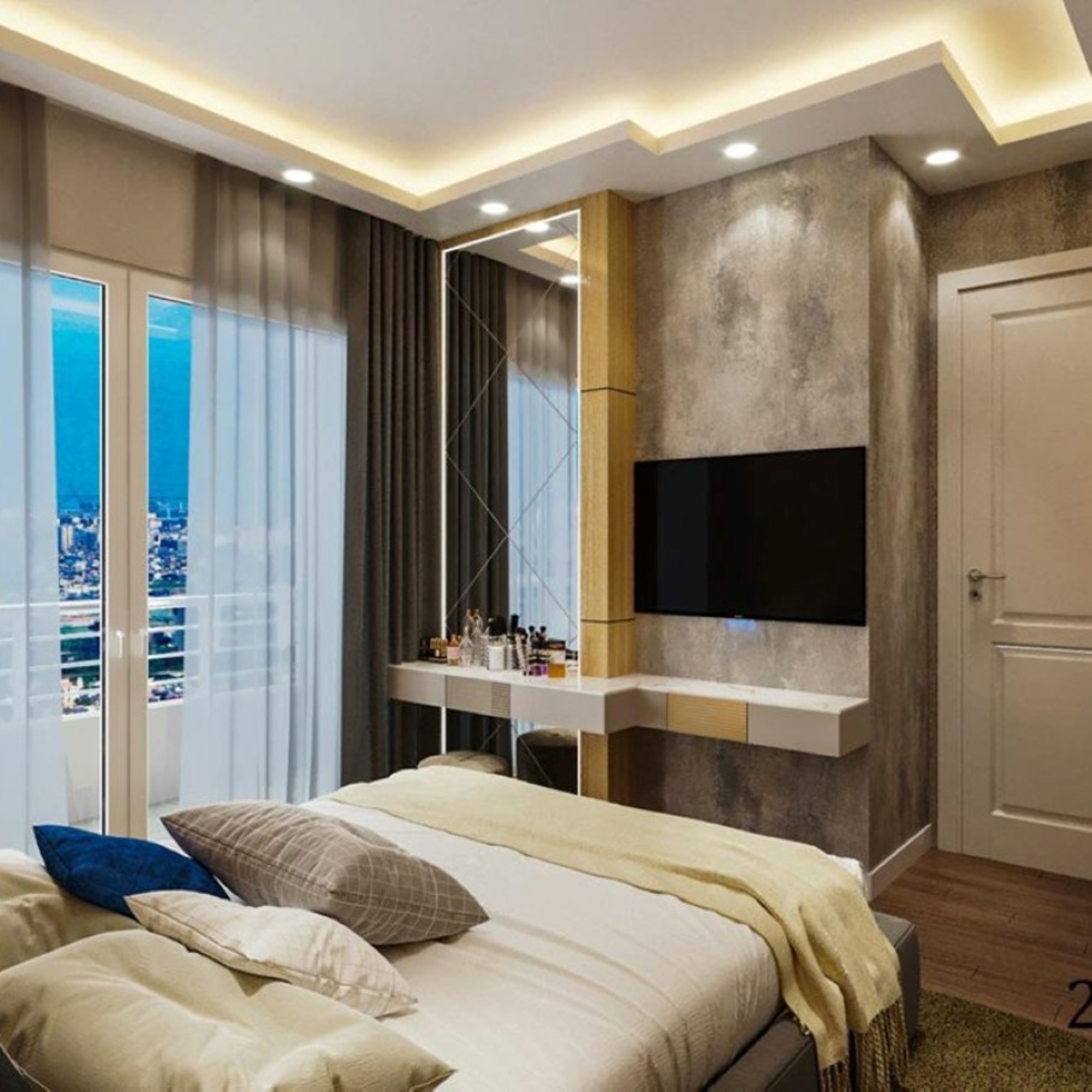 Luxury 2+1 Apartment with Sea, Castle, and Mountain Views in Mersin - Tömük