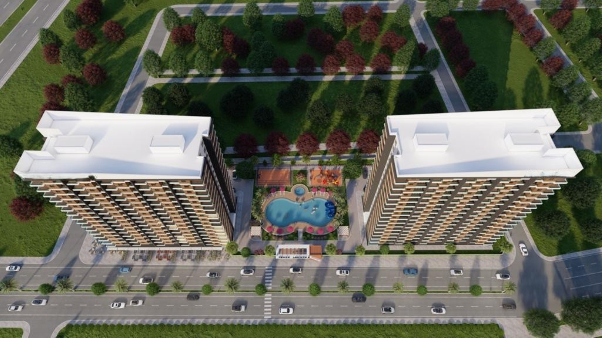 Luxuriöses 2+1 Apartment mit Meerblick, Burg- und Bergblick in Mersin - Tömük