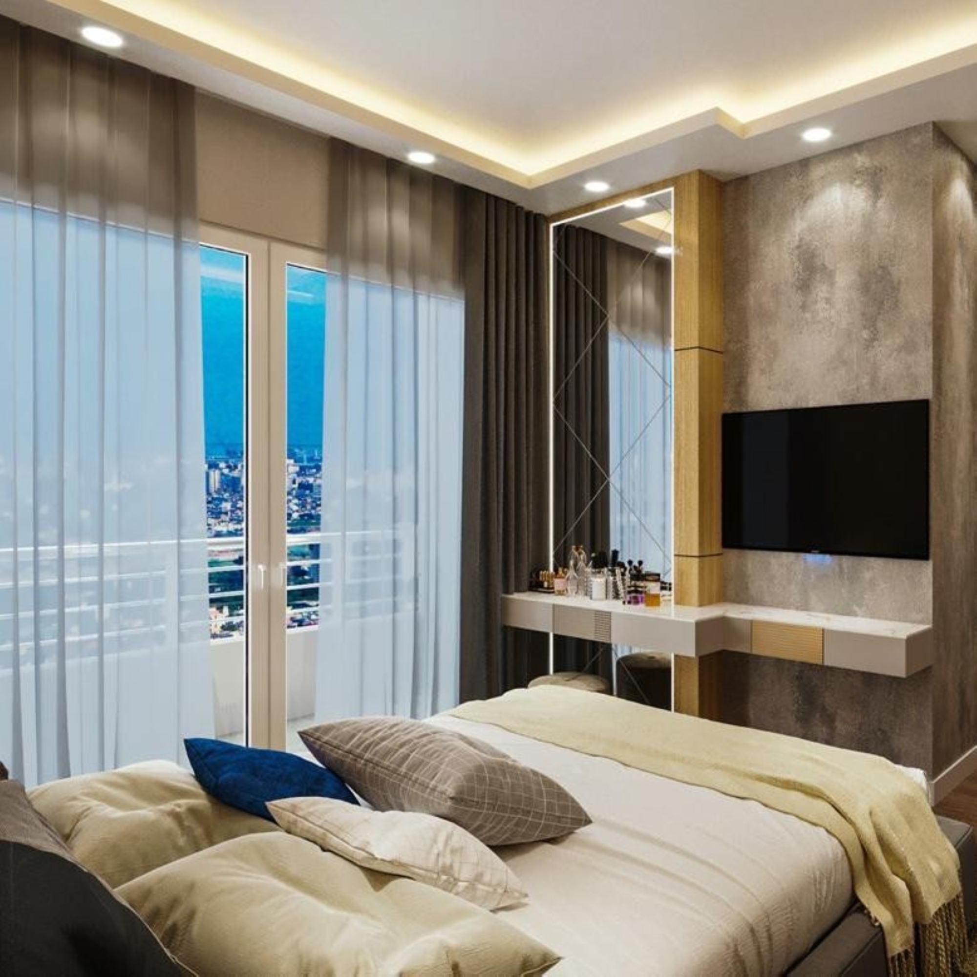 Luxuriöses 2+1 Apartment mit Meerblick, Burg- und Bergblick in Mersin - Tömük