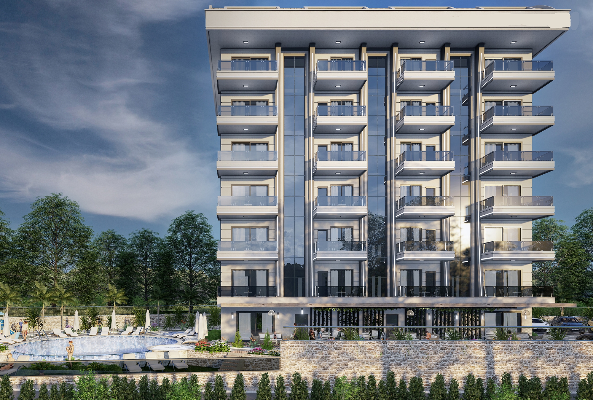Luksuriøs 1+1 Leilighet med Sjø- og Fjellutsikt, Alanya - Demirtas