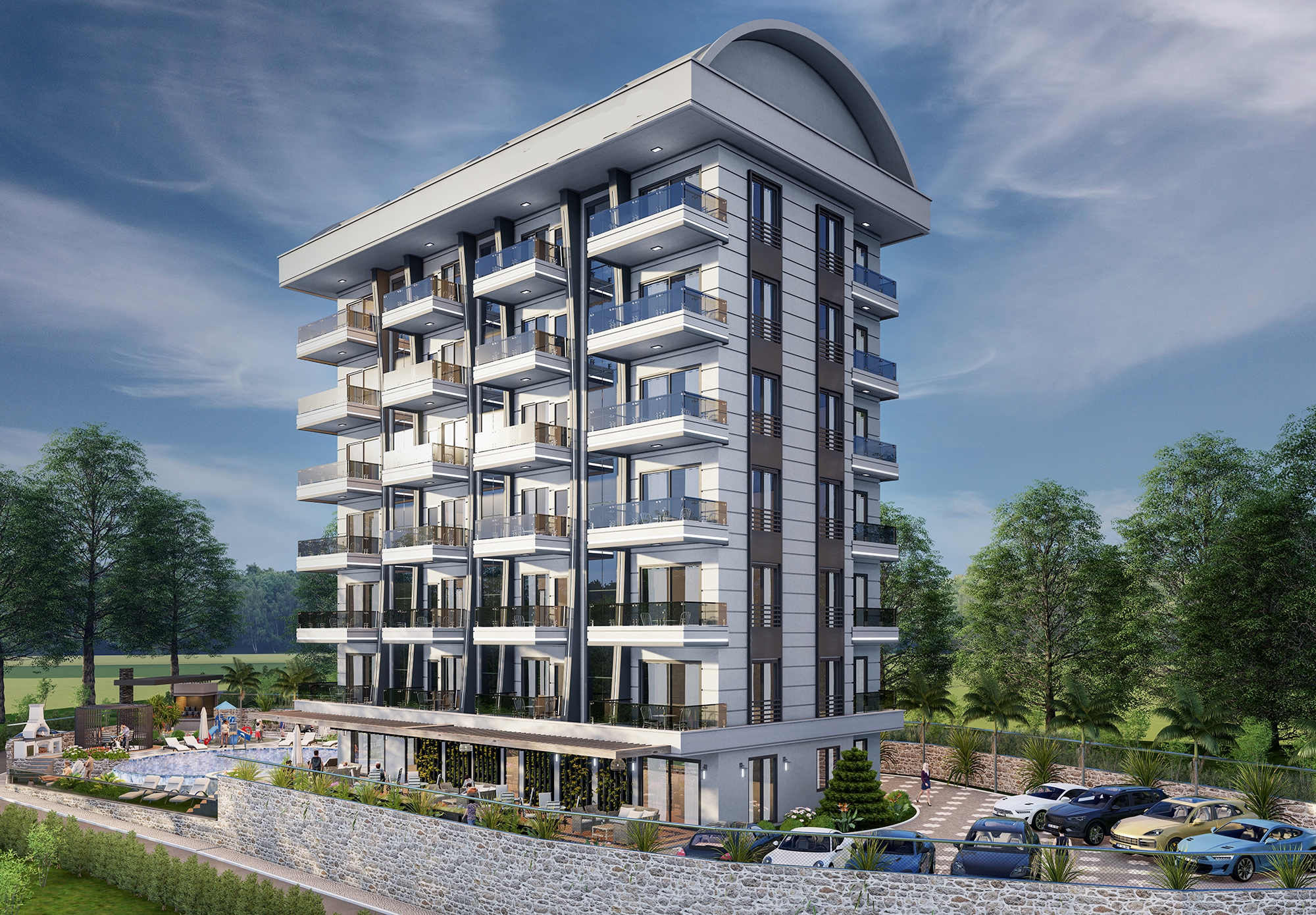 Luksuriøs 1+1 Leilighet med Sjø- og Fjellutsikt, Alanya - Demirtas