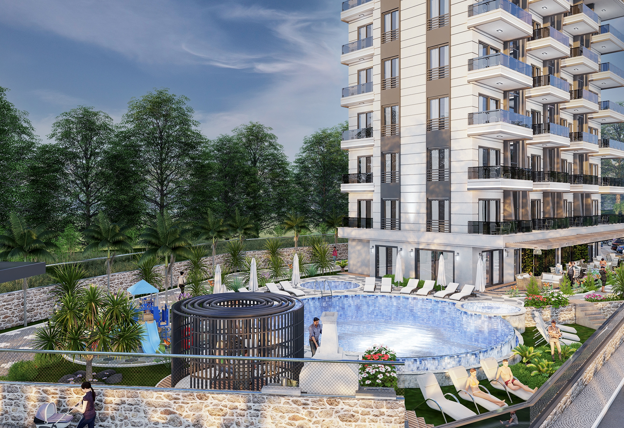 Luksuriøs 1+1 Leilighet med Sjø- og Fjellutsikt, Alanya - Demirtas