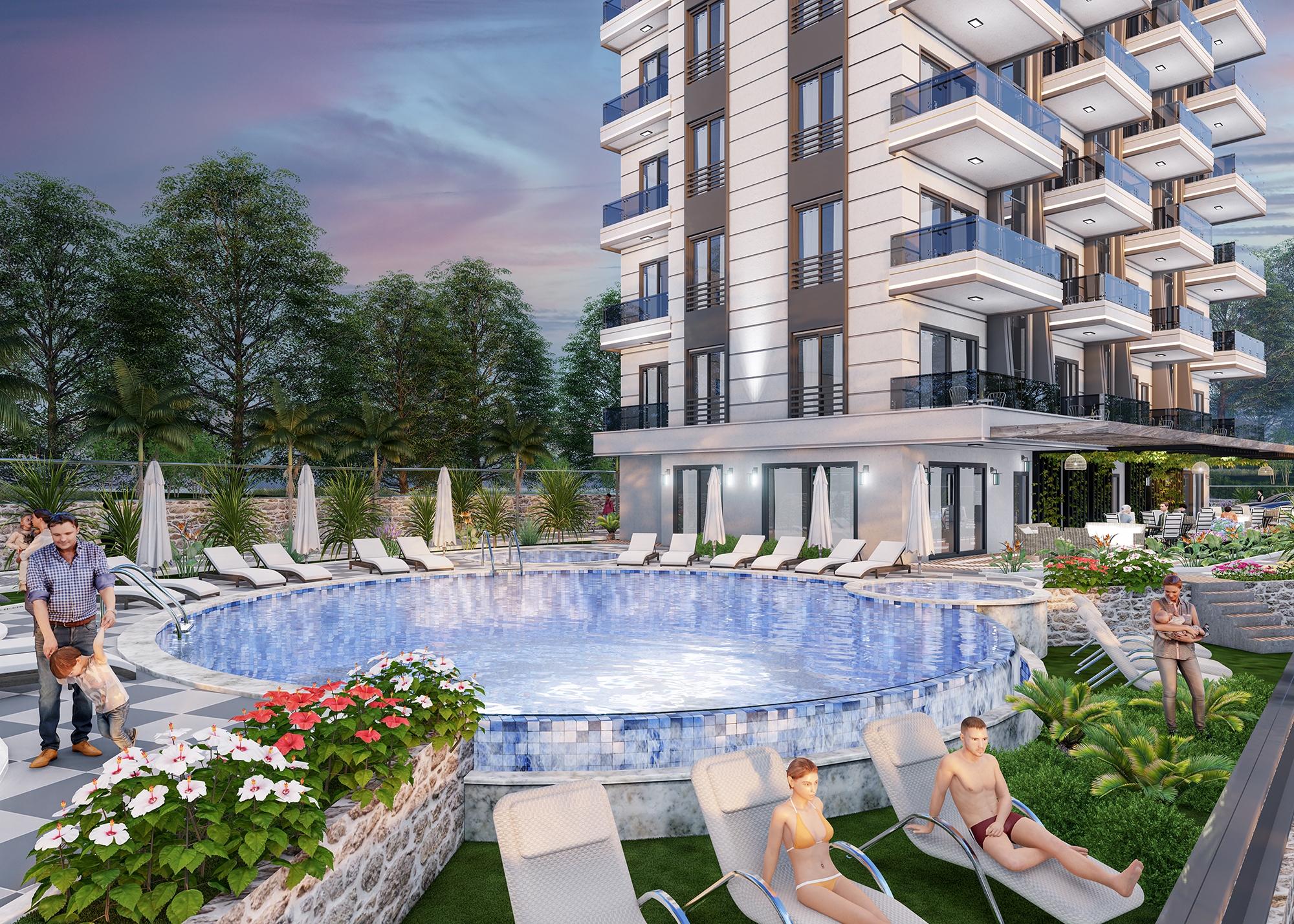 Luksuriøs 1+1 Leilighet med Sjø- og Fjellutsikt, Alanya - Demirtas