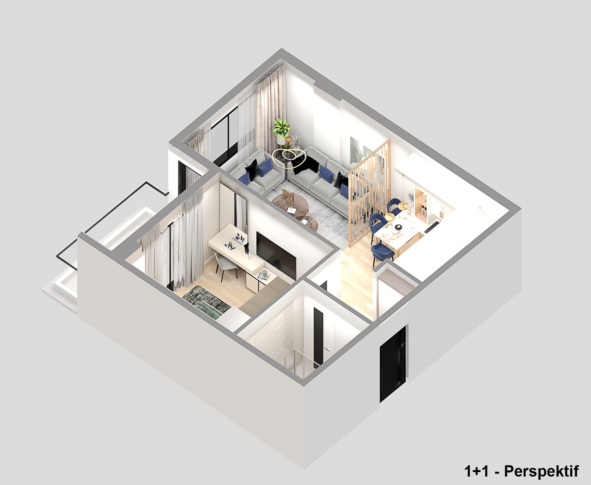 Luxury 1+1 Apartment with Mountain View, Alanya - Demirtas
