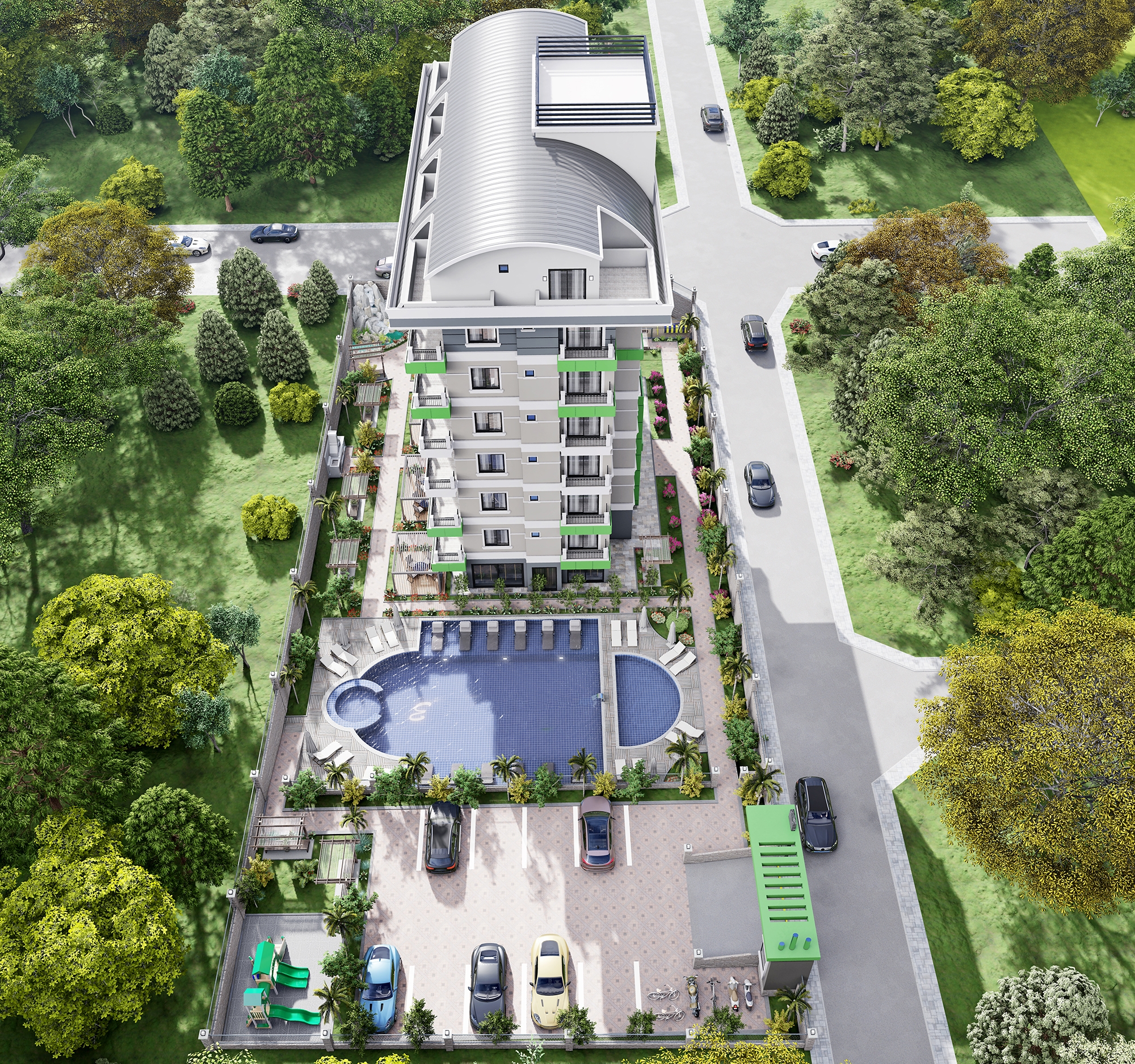 Luxuriöses 1+1 Apartment mit Bergblick in Demirtas, Alanya