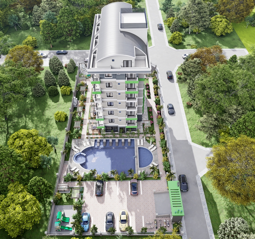 Luxuriöses 1+1 Apartment mit Bergblick in Demirtas, Alanya