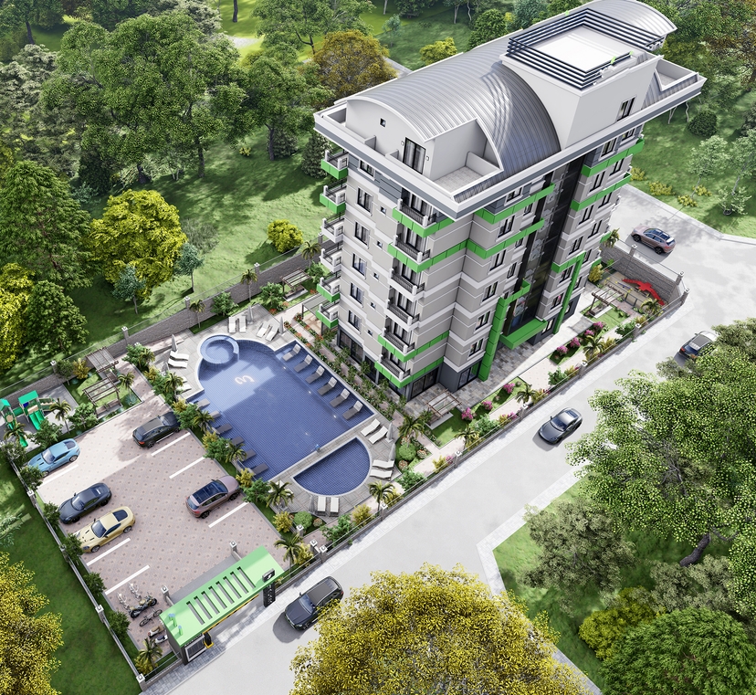 Luxuriöses 1+1 Apartment mit Bergblick in Demirtas, Alanya