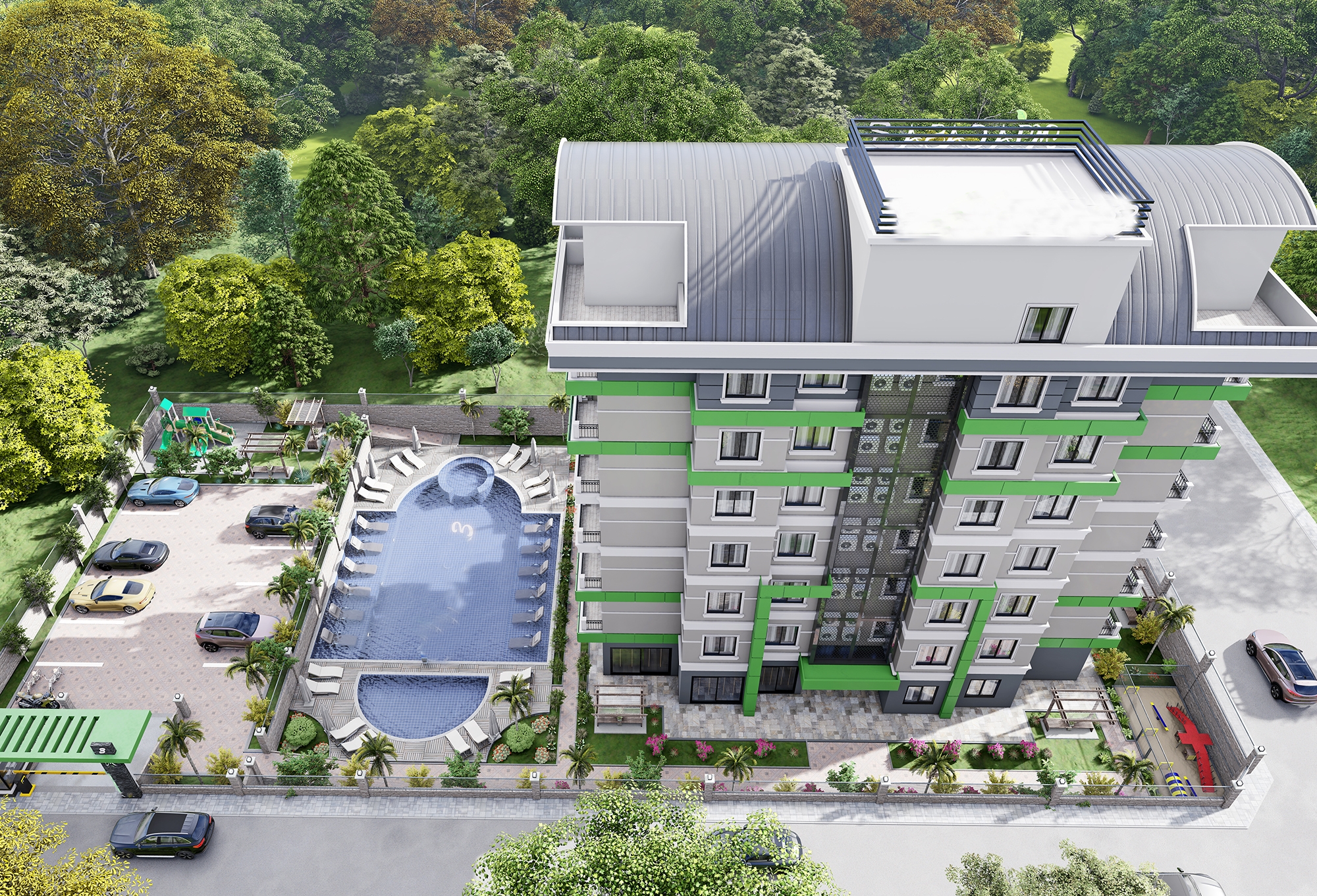 Luxuriöses 1+1 Apartment mit Bergblick in Demirtas, Alanya