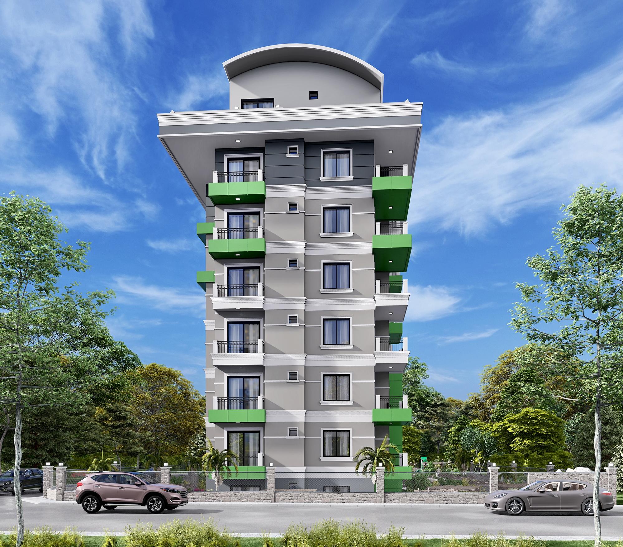 Luxuriöses 1+1 Apartment mit Bergblick in Demirtas, Alanya