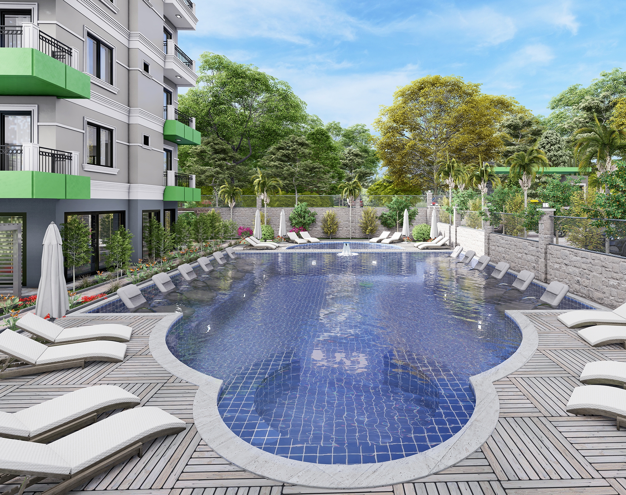 Luxuriöses 1+1 Apartment mit Bergblick in Demirtas, Alanya