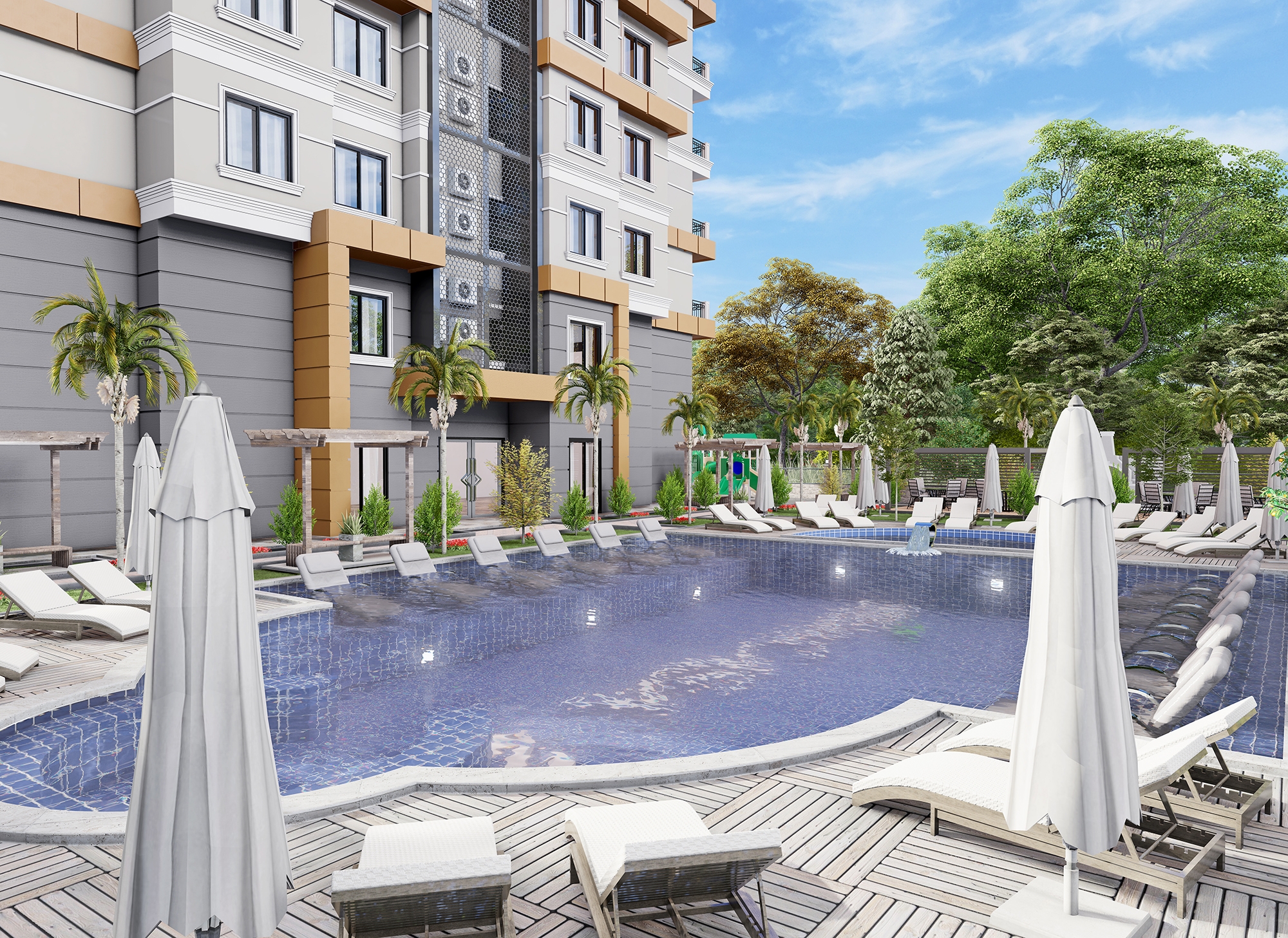 Luxuriöses 1+1 Apartment mit Bergblick in Demirtas, Alanya