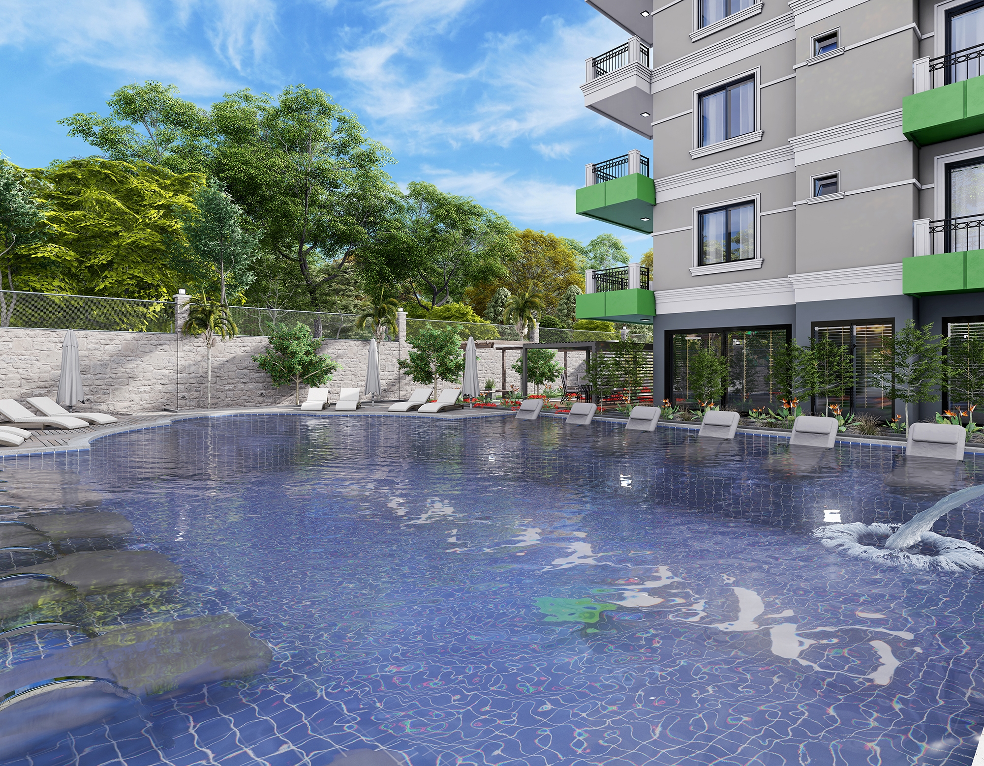 Luxuriöses 1+1 Apartment mit Bergblick in Demirtas, Alanya