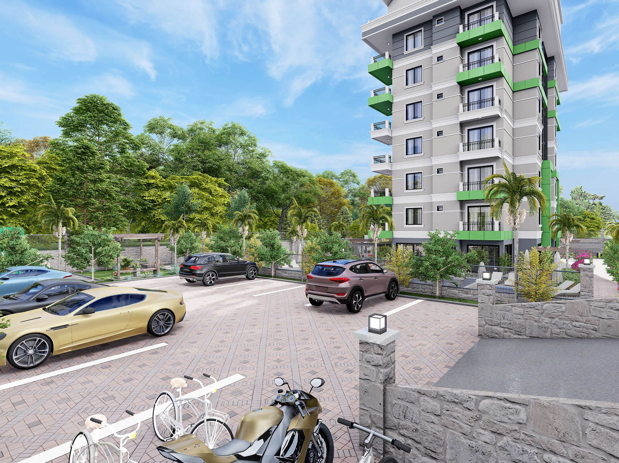 Luxuriöses 1+1 Apartment mit Bergblick in Demirtas, Alanya