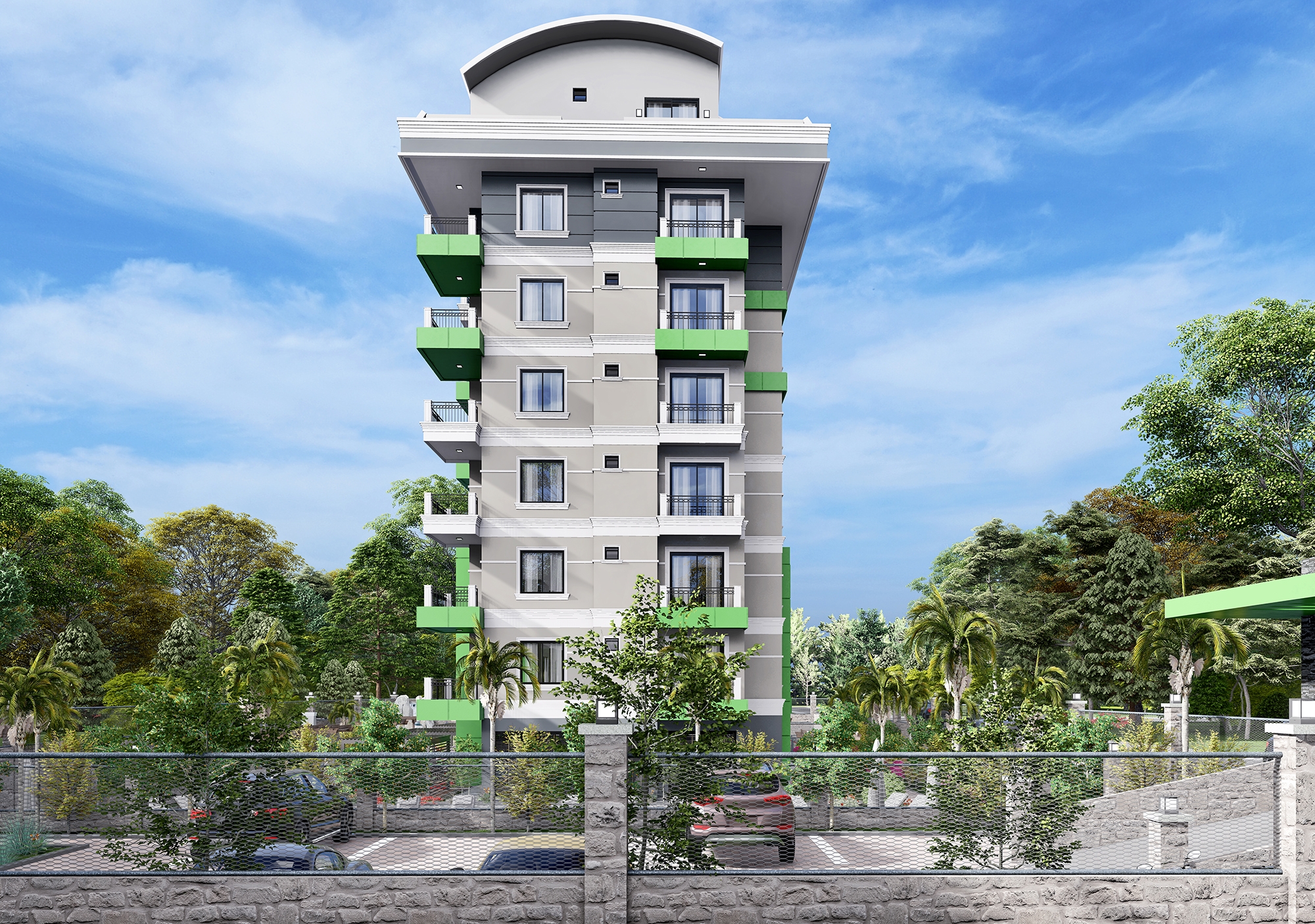 Luxuriöses 1+1 Apartment mit Bergblick in Demirtas, Alanya