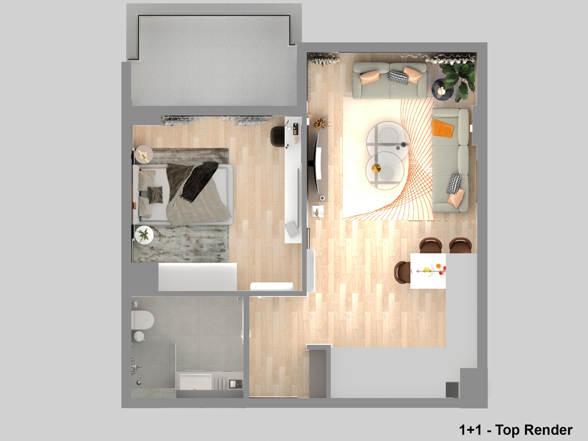 Luxuriöses 1+1 Apartment mit Bergblick in Demirtas, Alanya