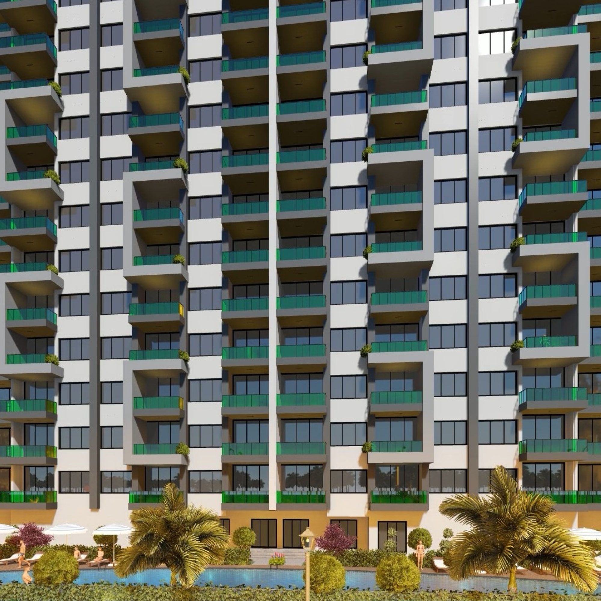 Luxuriöses 1+1 Apartment mit Meerblick und Bergblick, Mersin - Ayaş
