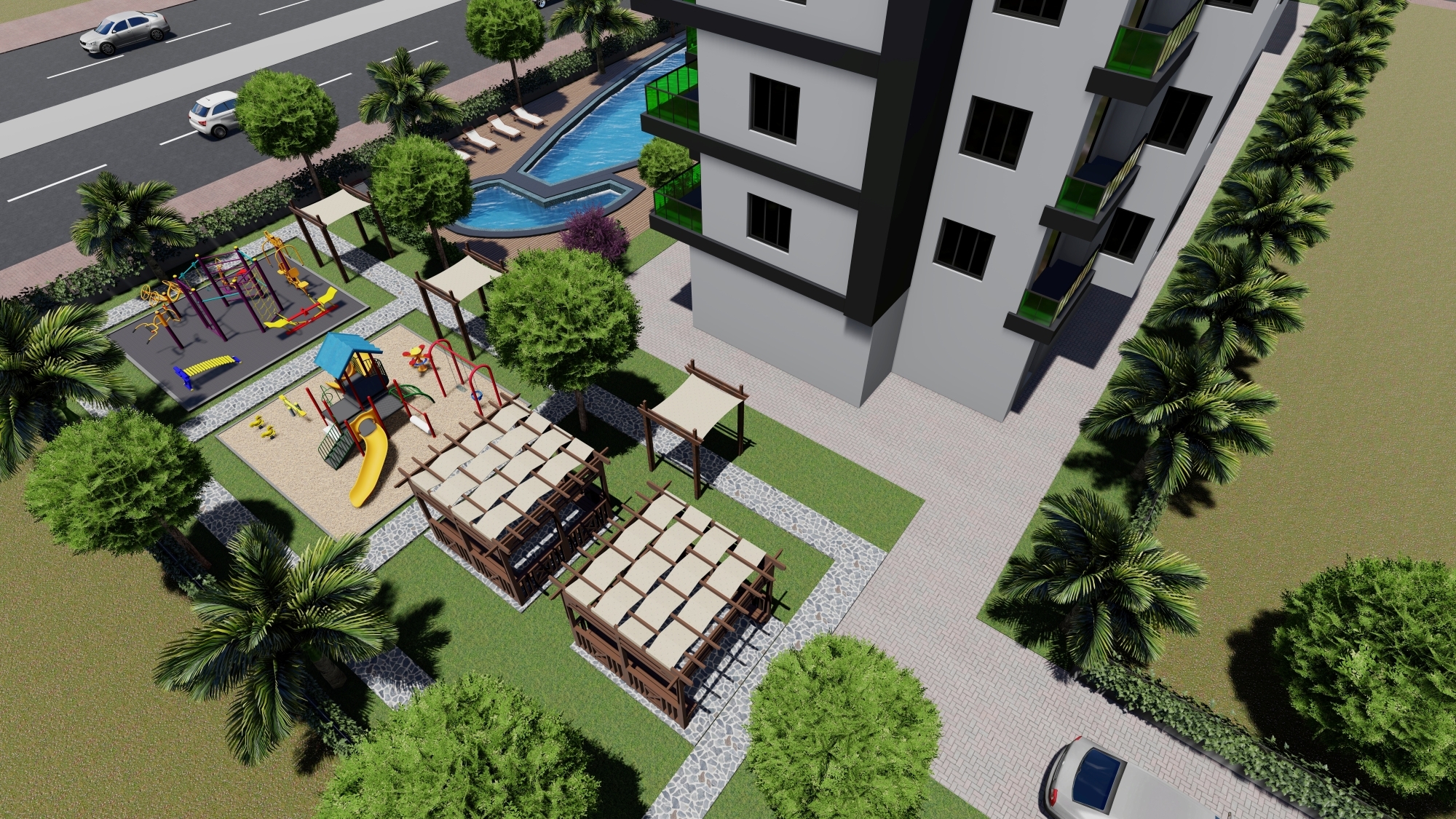 Luxuriöses 1+1 Apartment mit Meerblick und Bergblick, Mersin - Ayaş