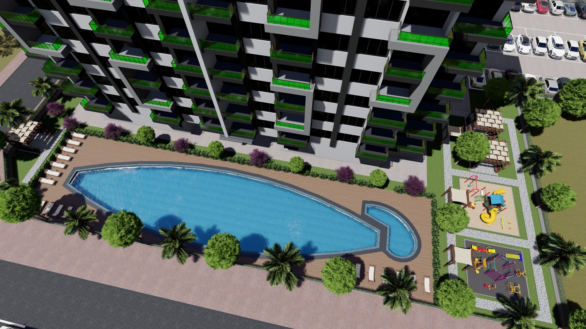 Luxuriöses 1+1 Apartment mit Meerblick und Bergblick, Mersin - Ayaş