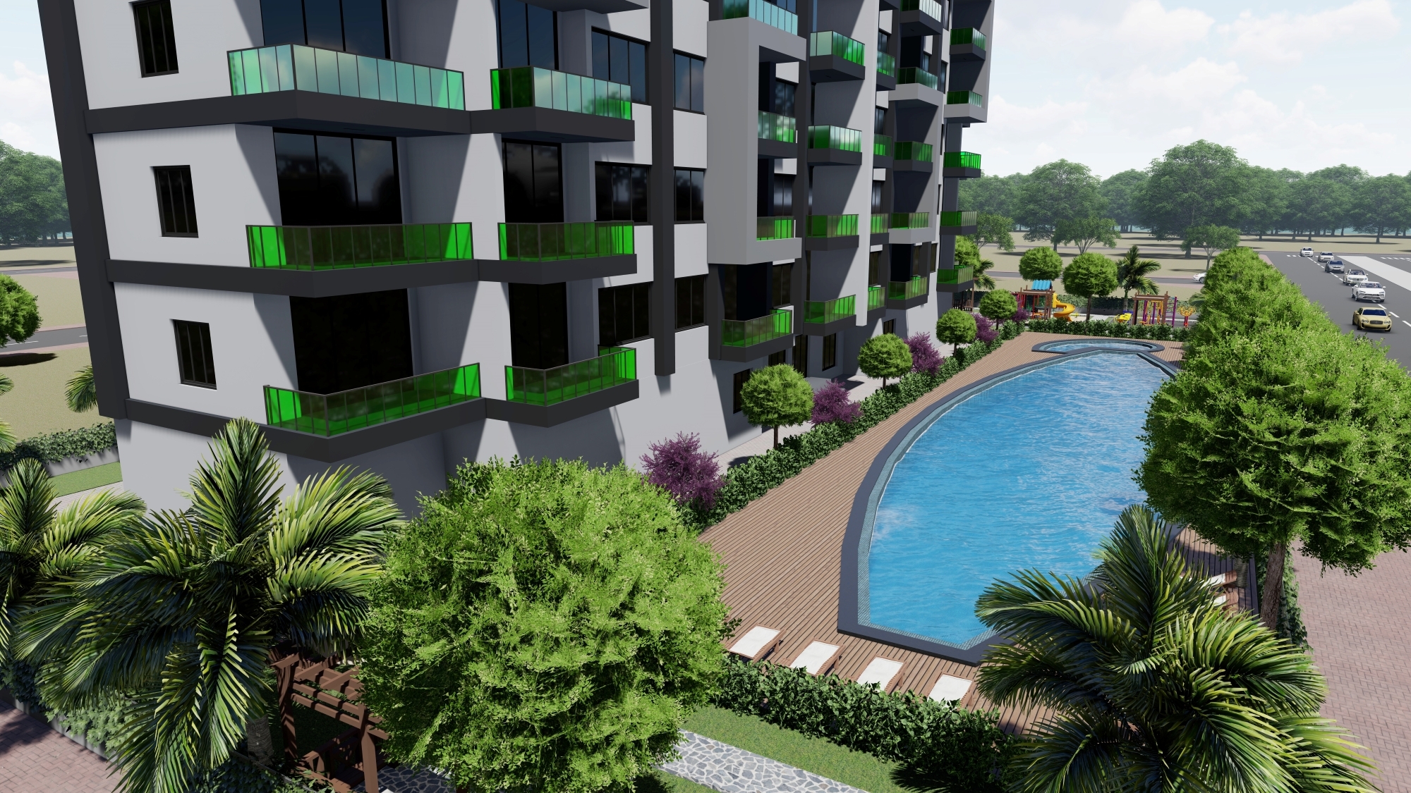 Luxuriöses 1+1 Apartment mit Meerblick und Bergblick, Mersin - Ayaş
