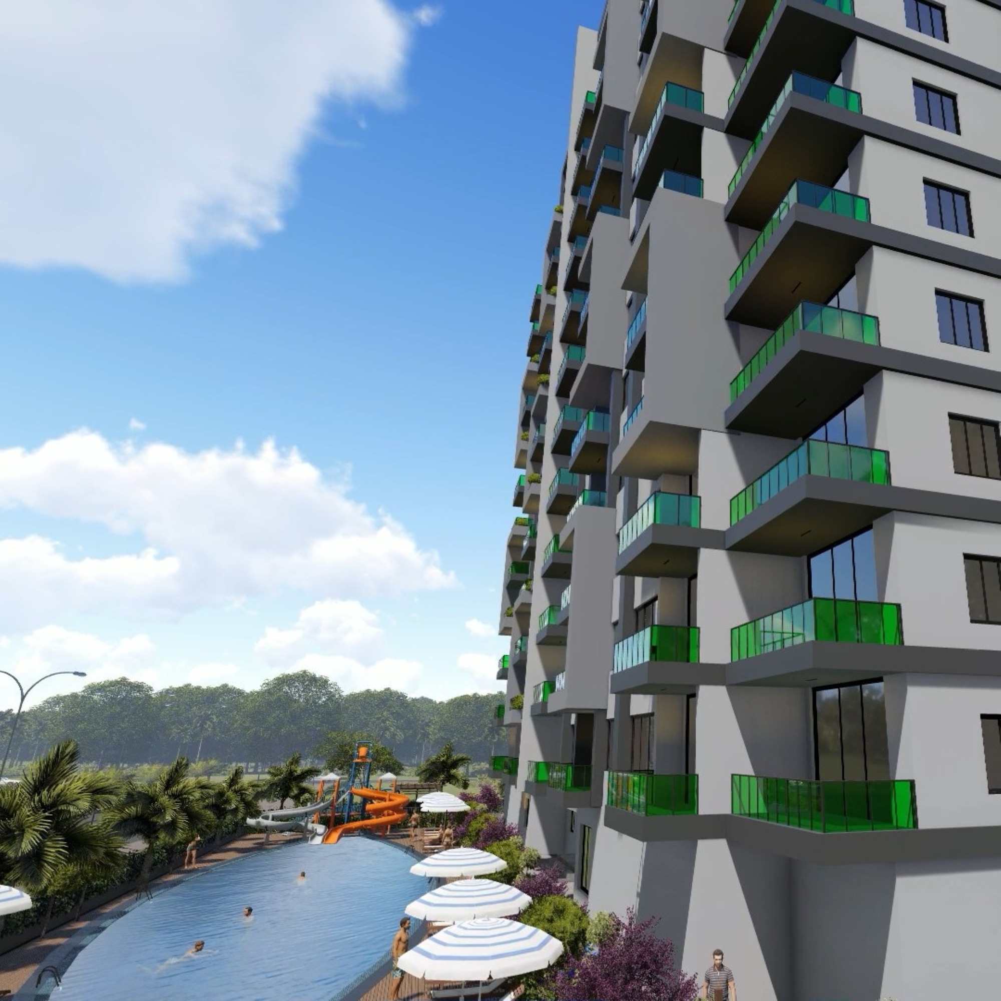 Luxuriöses 1+1 Apartment mit Meerblick und Bergblick, Mersin - Ayaş