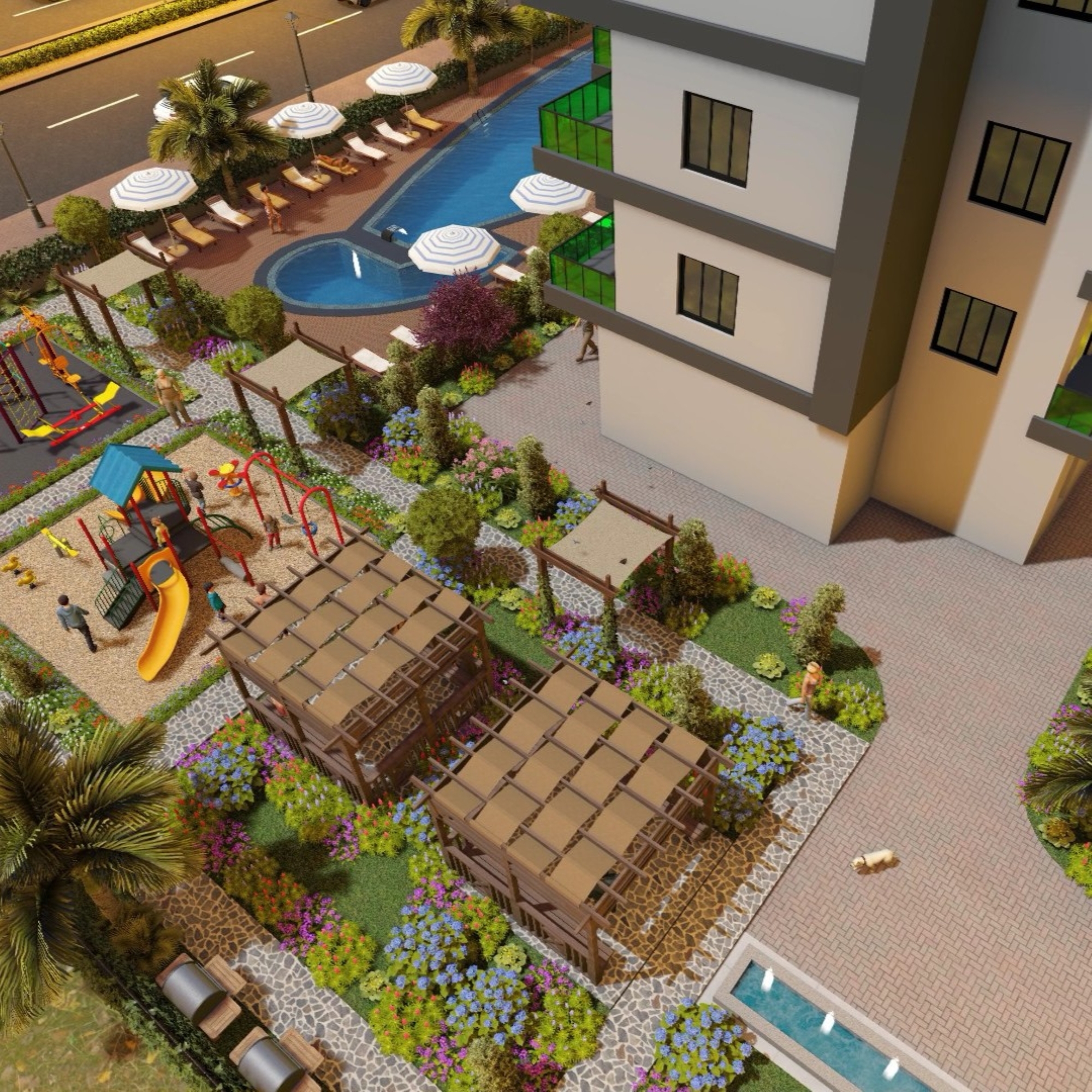 Luxuriöses 1+1 Apartment mit Meerblick und Bergblick, Mersin - Ayaş