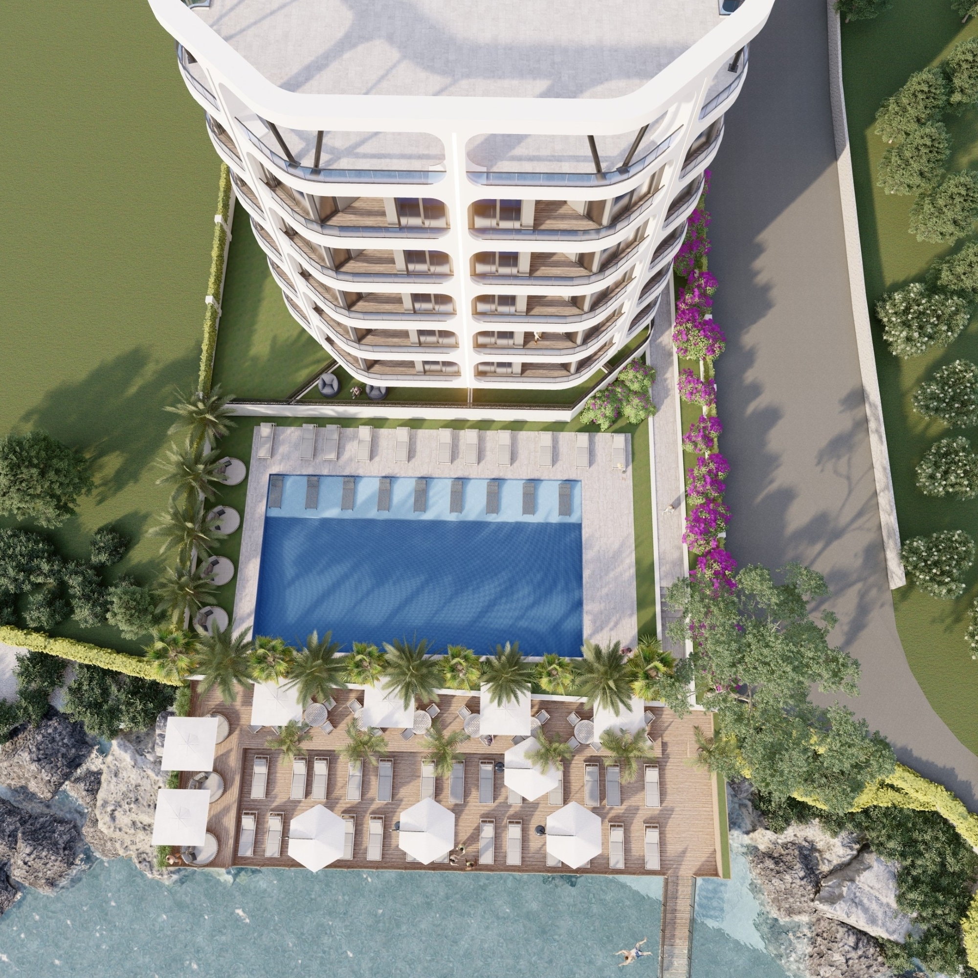 Luxuriöses 1+1 Apartment mit Meeres- und Burgblick, Mersin Ayas