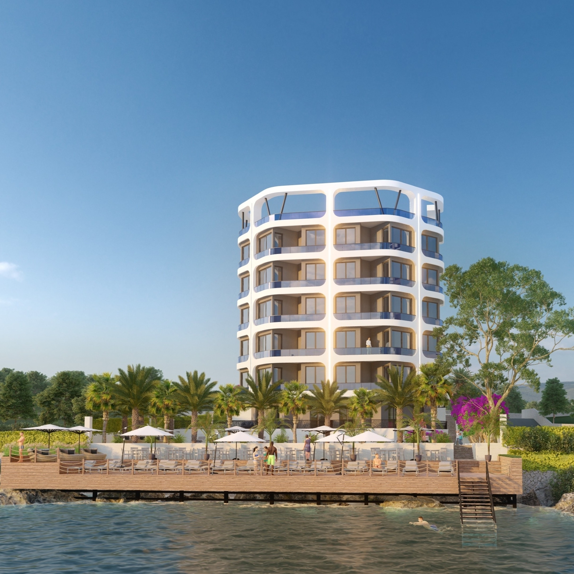 Luxuriöses 1+1 Apartment mit Meeres- und Burgblick, Mersin Ayas