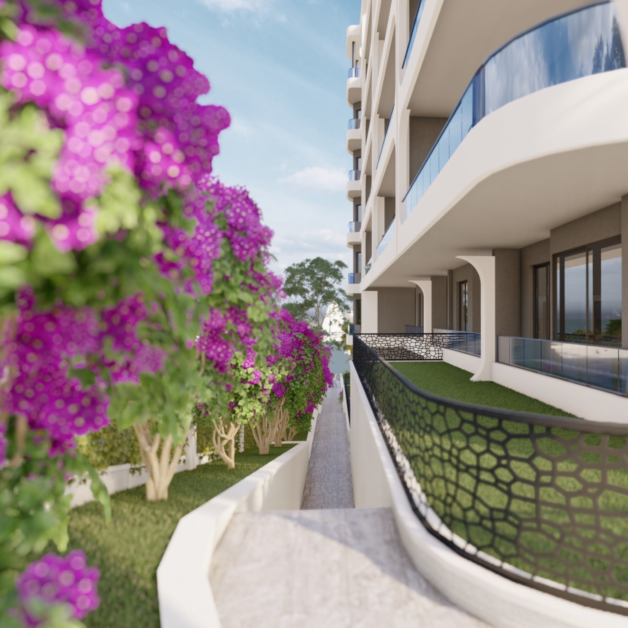 Luxuriöses 1+1 Apartment mit Meeres- und Burgblick, Mersin Ayas