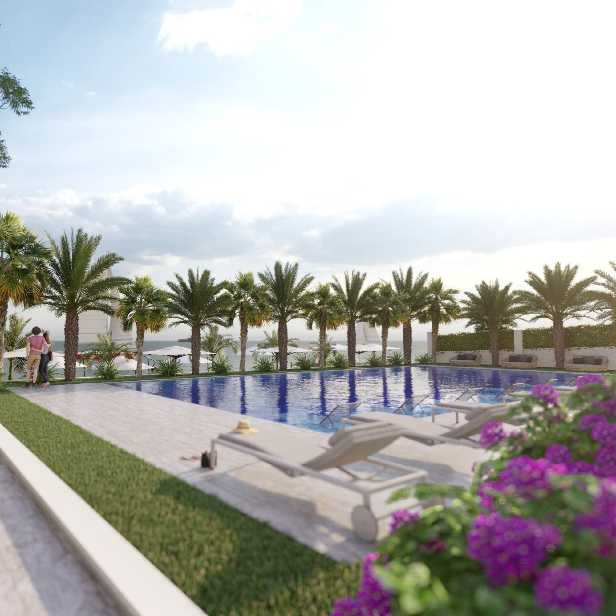 Luxuriöses 1+1 Apartment mit Meeres- und Burgblick, Mersin Ayas