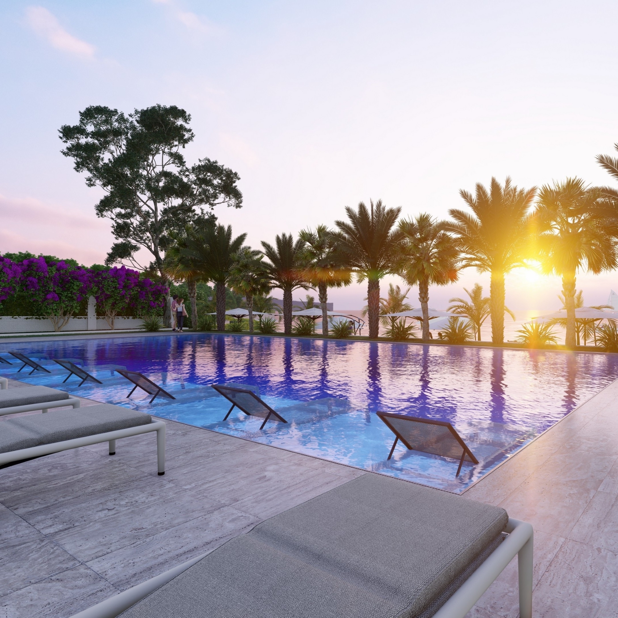 Luxuriöses 1+1 Apartment mit Meeres- und Burgblick, Mersin Ayas