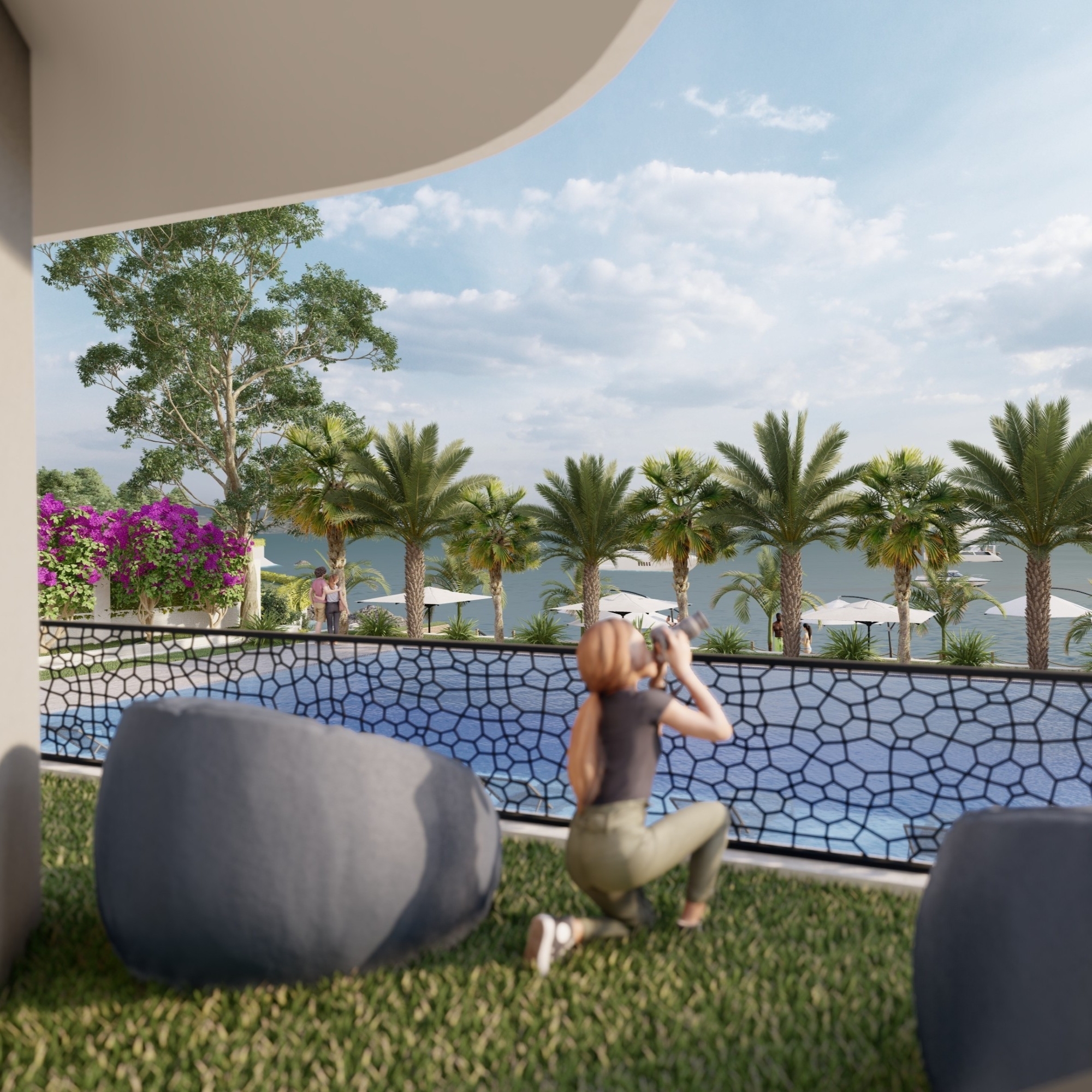 Luxuriöses 1+1 Apartment mit Meeres- und Burgblick, Mersin Ayas
