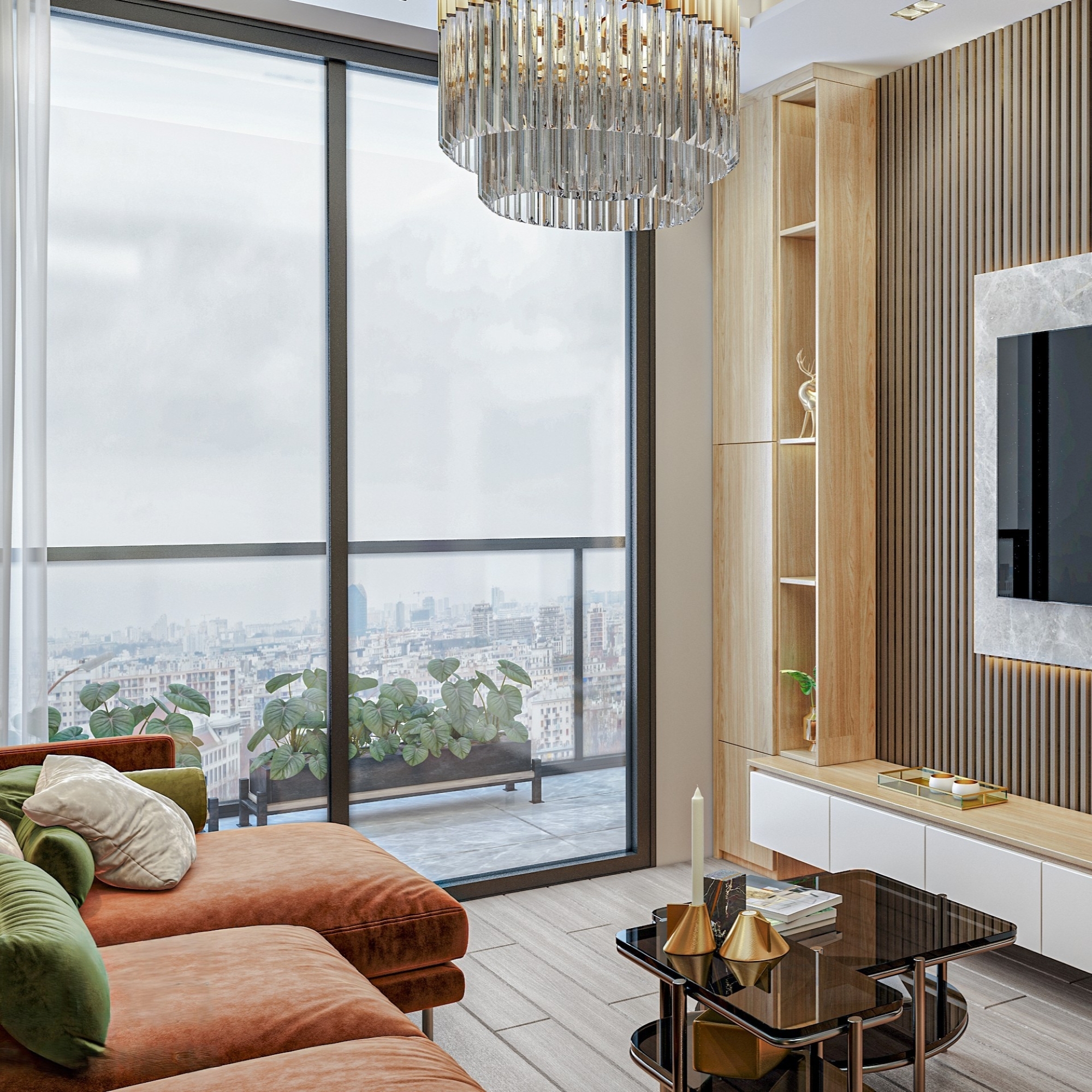 Luxuriöse 1+1 Wohnung mit Meerblick, Burg- und Bergblick in Mezitli, Mersin