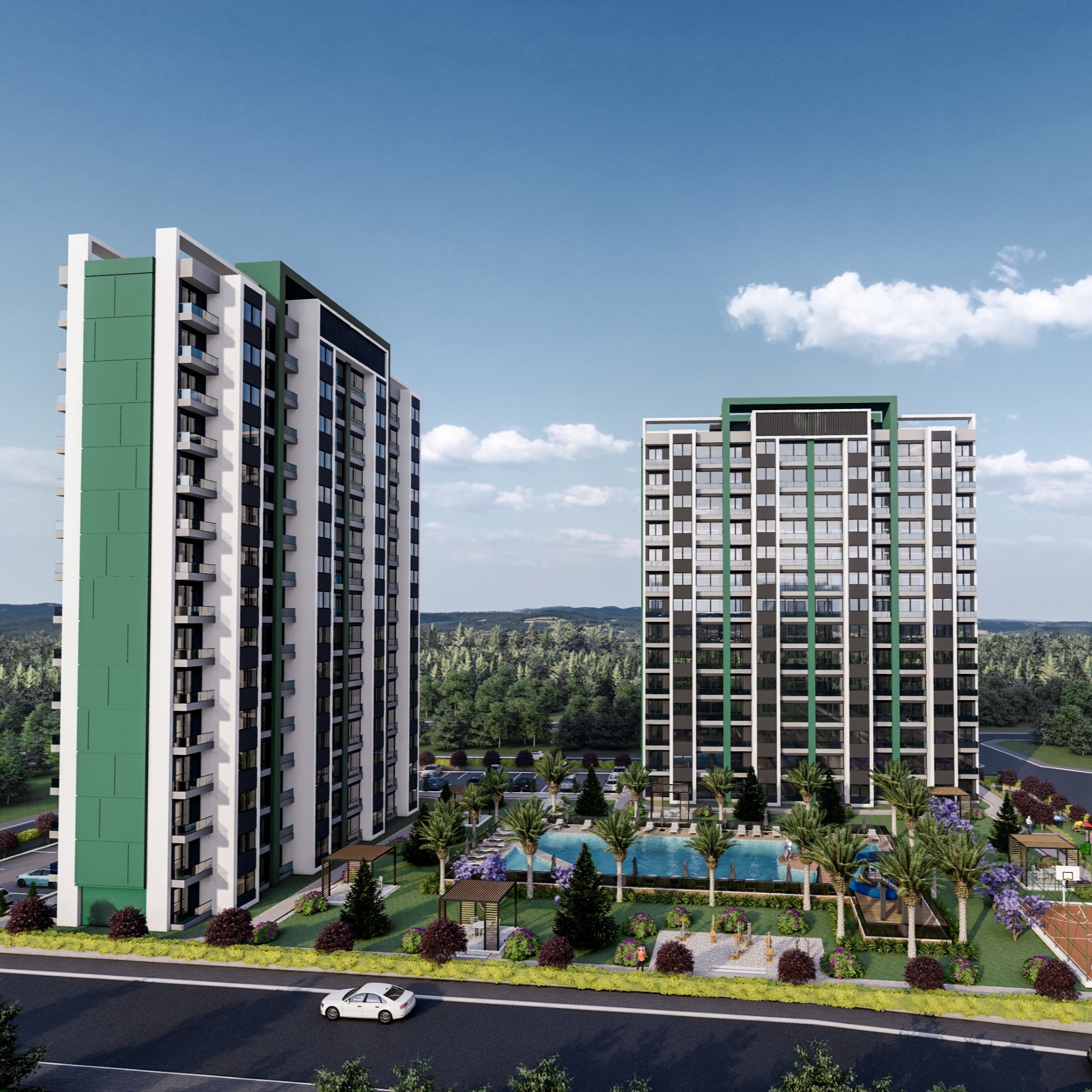 Luxuriöse 2+1 Wohnung mit Meerblick und Burgblick, Mersin