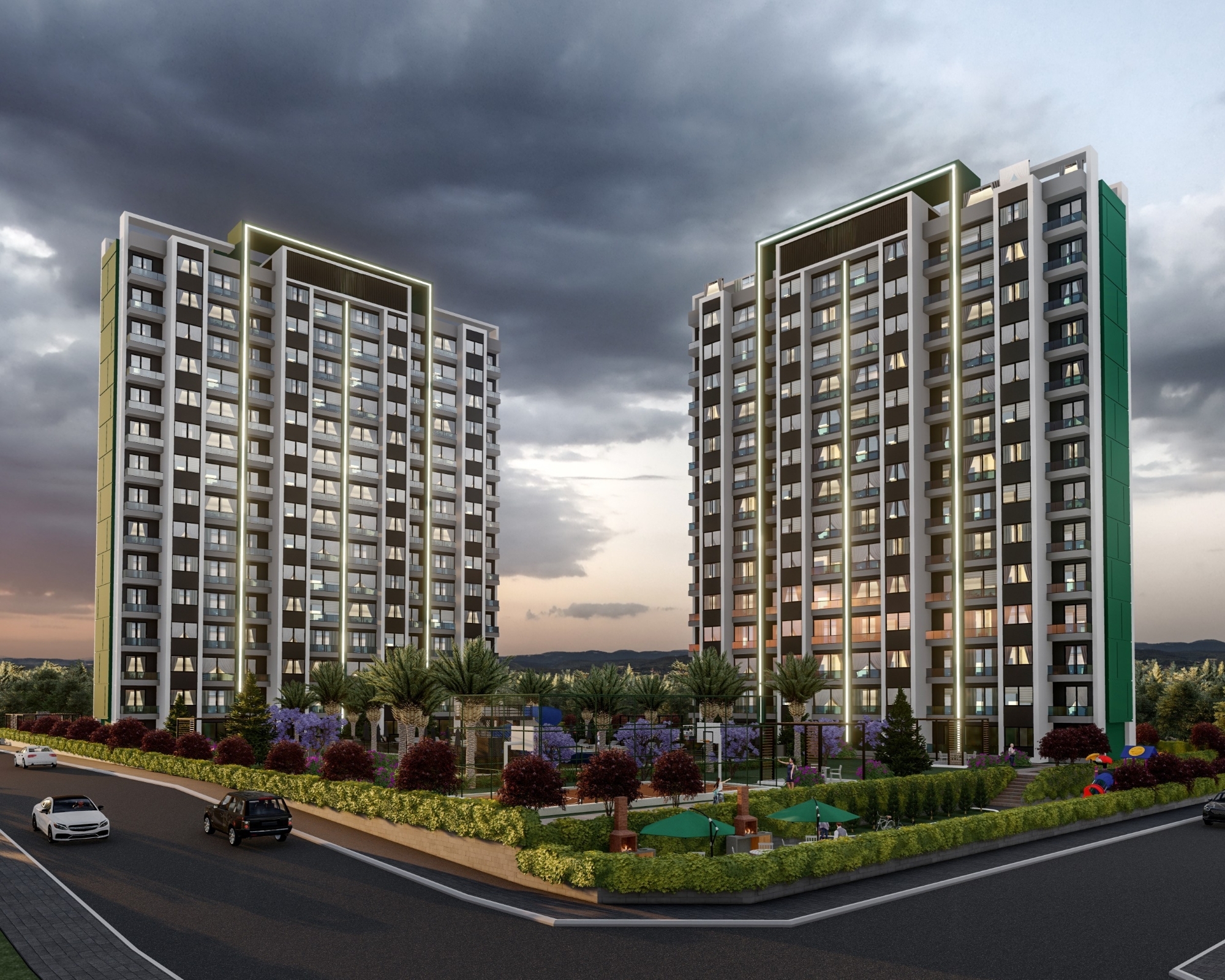 Luxuriöse 2+1 Wohnung mit Meerblick und Burgblick, Mersin