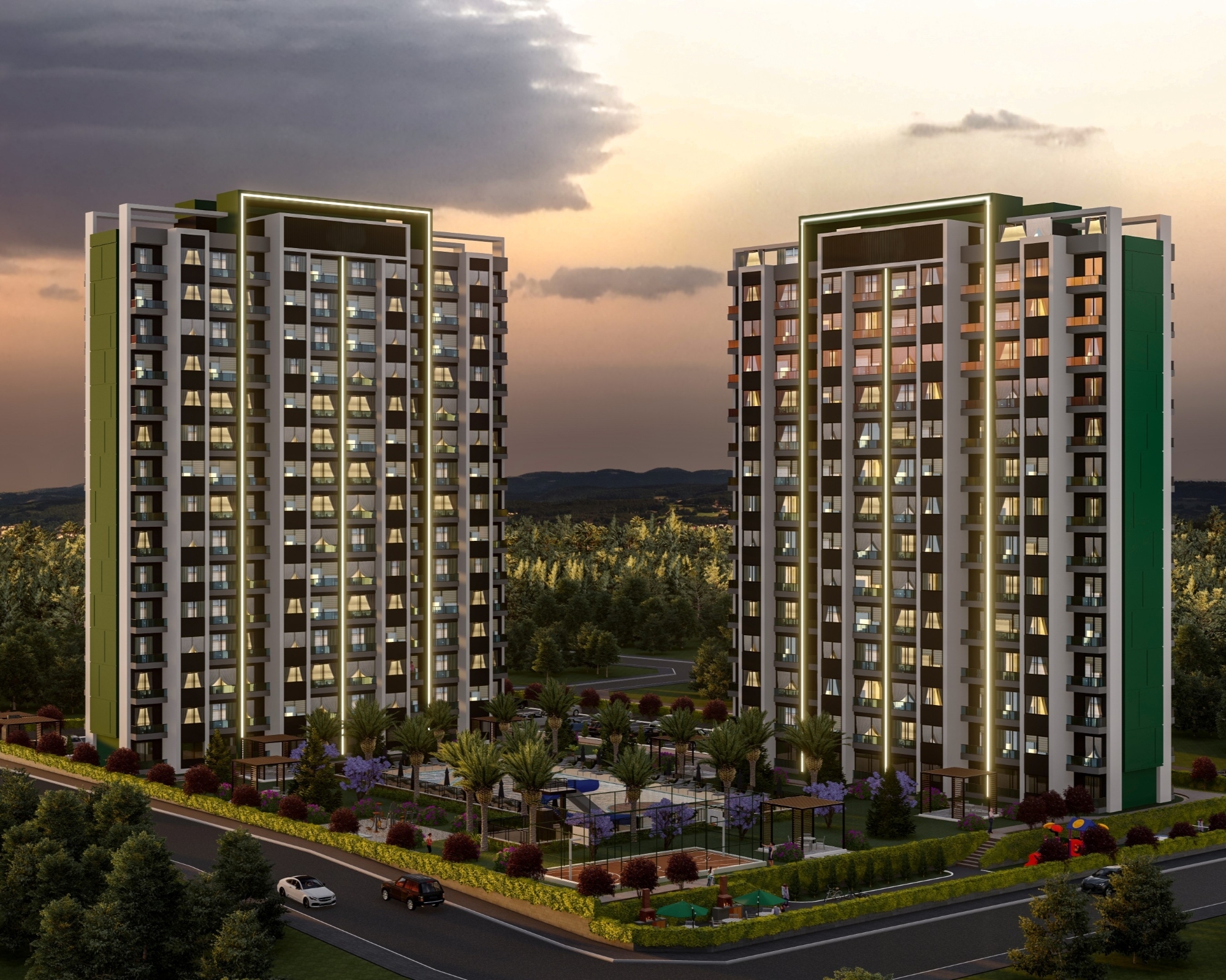 Luxuriöse 2+1 Wohnung mit Meerblick und Burgblick, Mersin