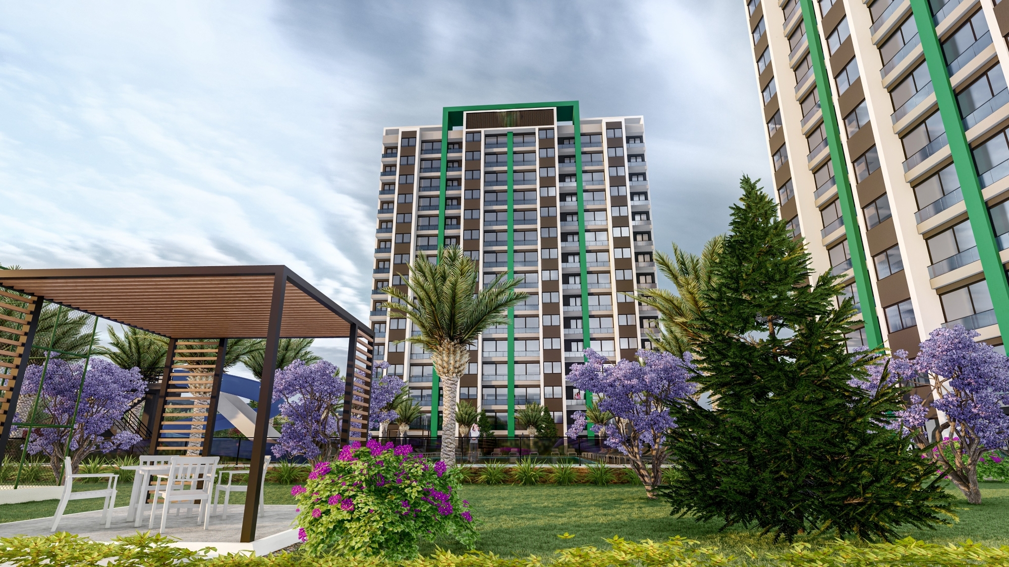 Luxuriöse 2+1 Wohnung mit Meerblick und Burgblick, Mersin