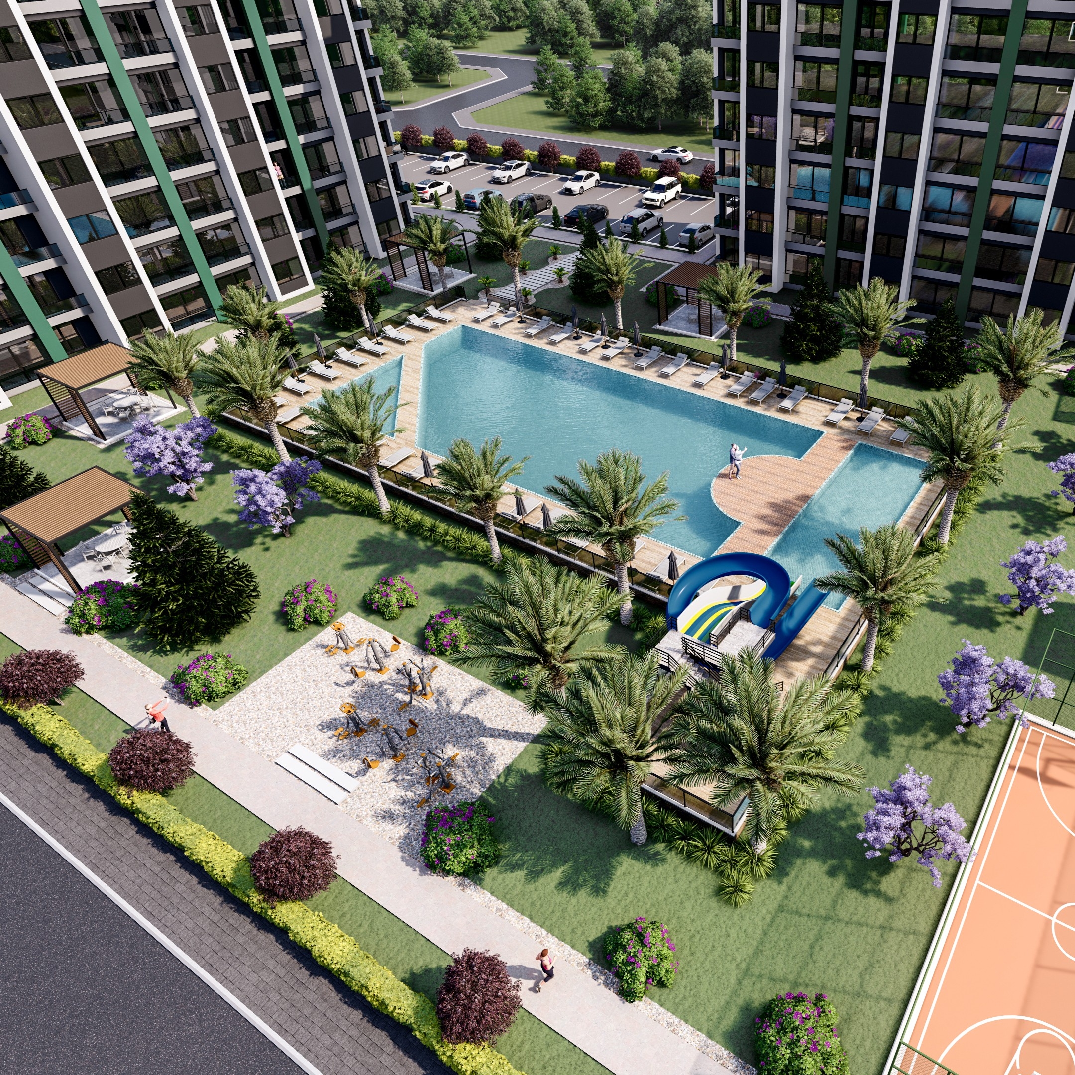Luxuriöse 2+1 Wohnung mit Meerblick und Burgblick, Mersin