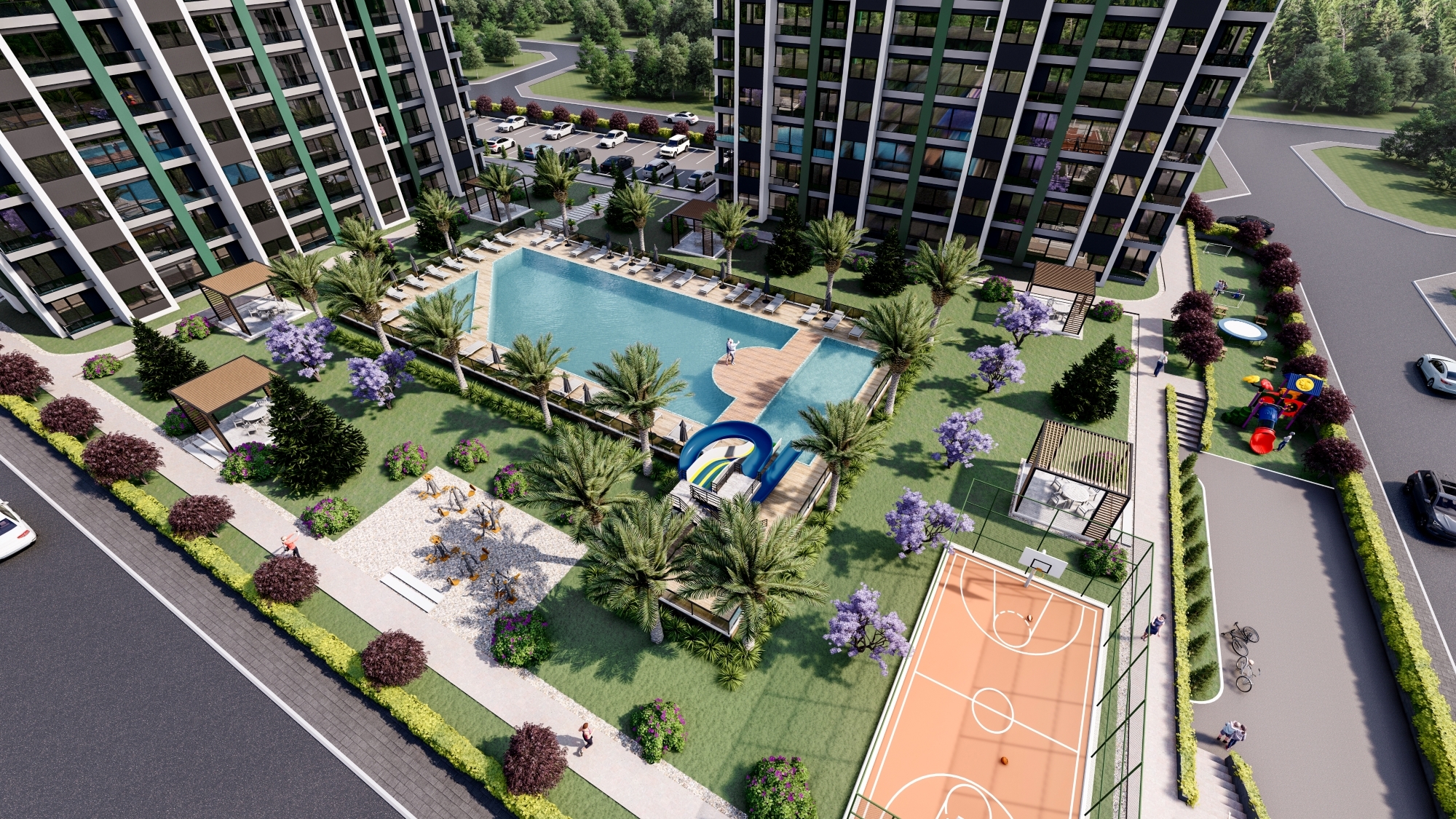 Luxuriöse 2+1 Wohnung mit Meerblick und Burgblick, Mersin