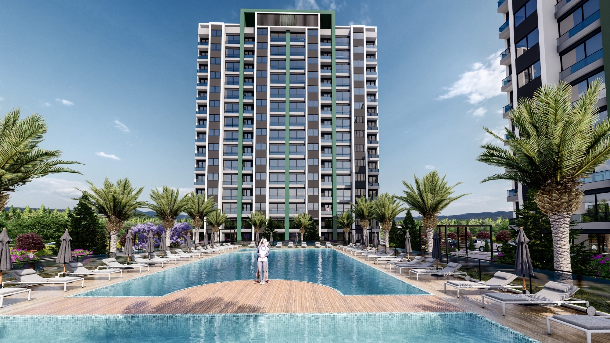 Luxuriöse 2+1 Wohnung mit Meerblick und Burgblick, Mersin