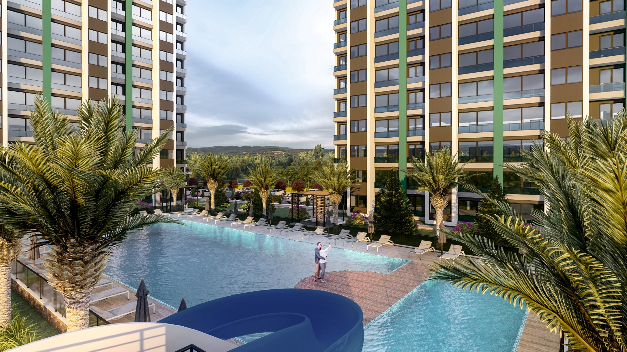Luxuriöse 2+1 Wohnung mit Meerblick und Burgblick, Mersin