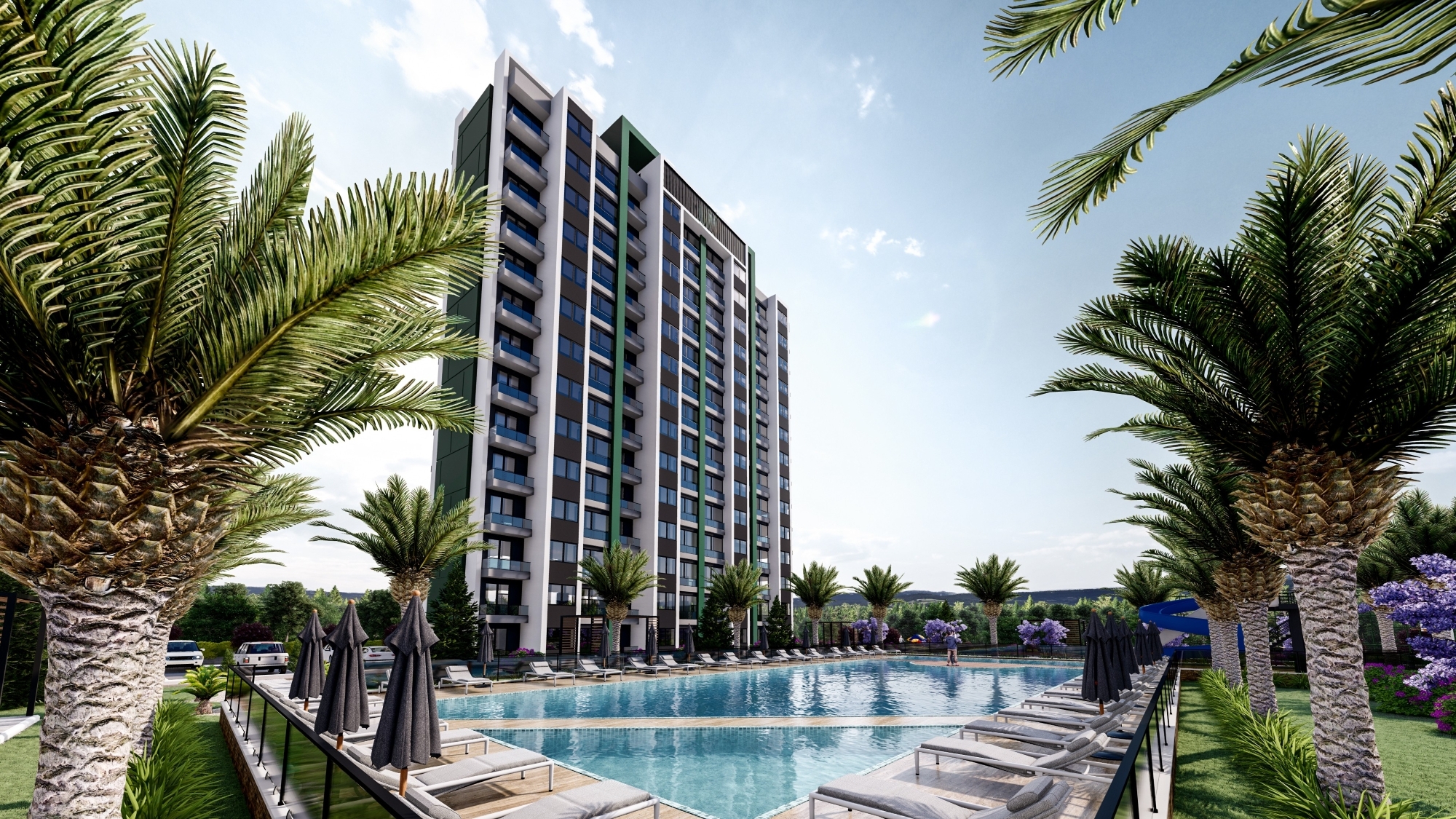 Luxuriöse 2+1 Wohnung mit Meerblick und Burgblick, Mersin