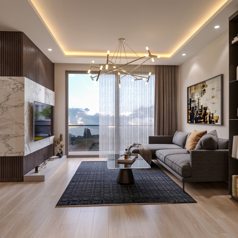 Luxuriöse 2+1 Wohnung mit Meerblick und Burgblick, Mersin