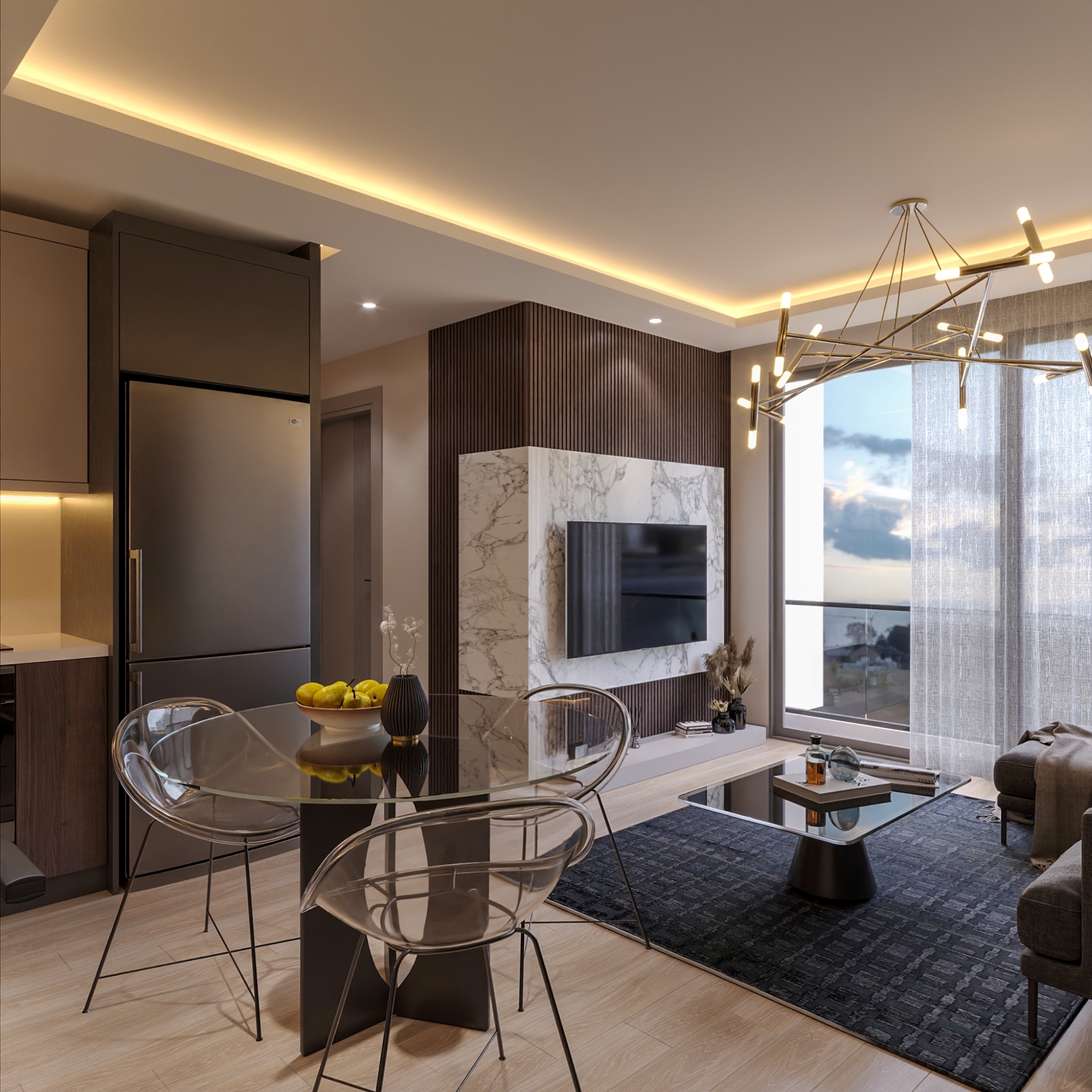 Luxuriöse 2+1 Wohnung mit Meerblick und Burgblick, Mersin