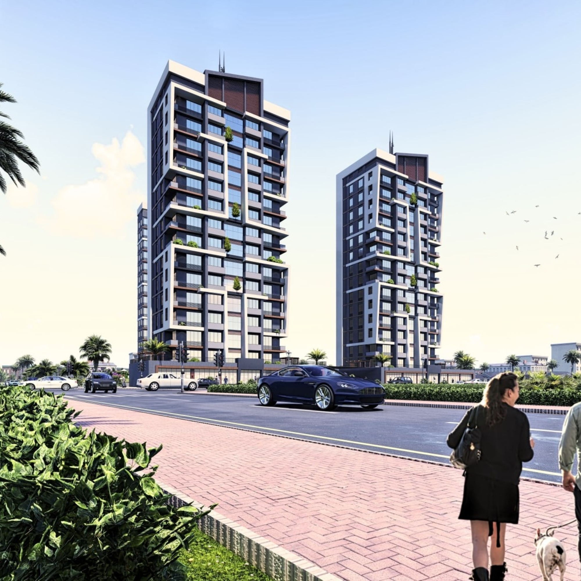 Luxuriöse 2+1 Wohnung mit Meerblick und Burgblick in Mersin - Tece