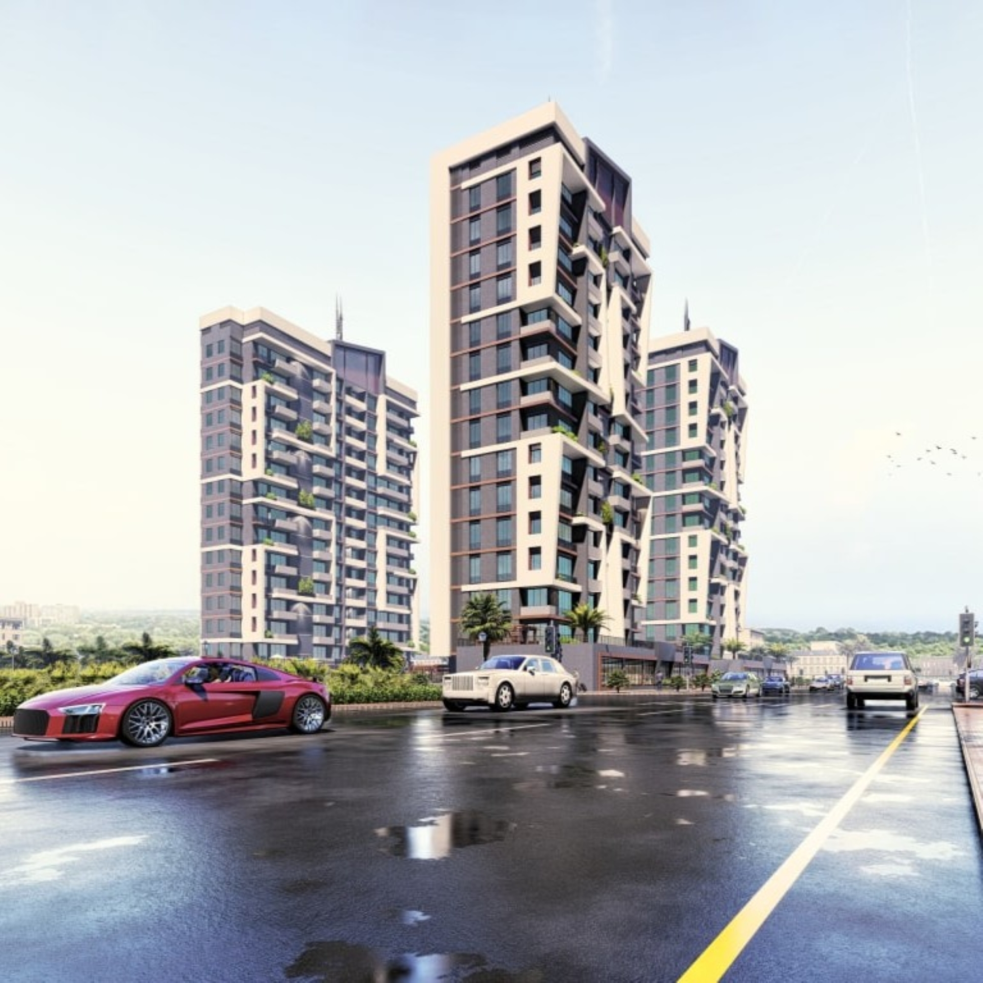 Luxuriöse 2+1 Wohnung mit Meerblick und Burgblick in Mersin - Tece