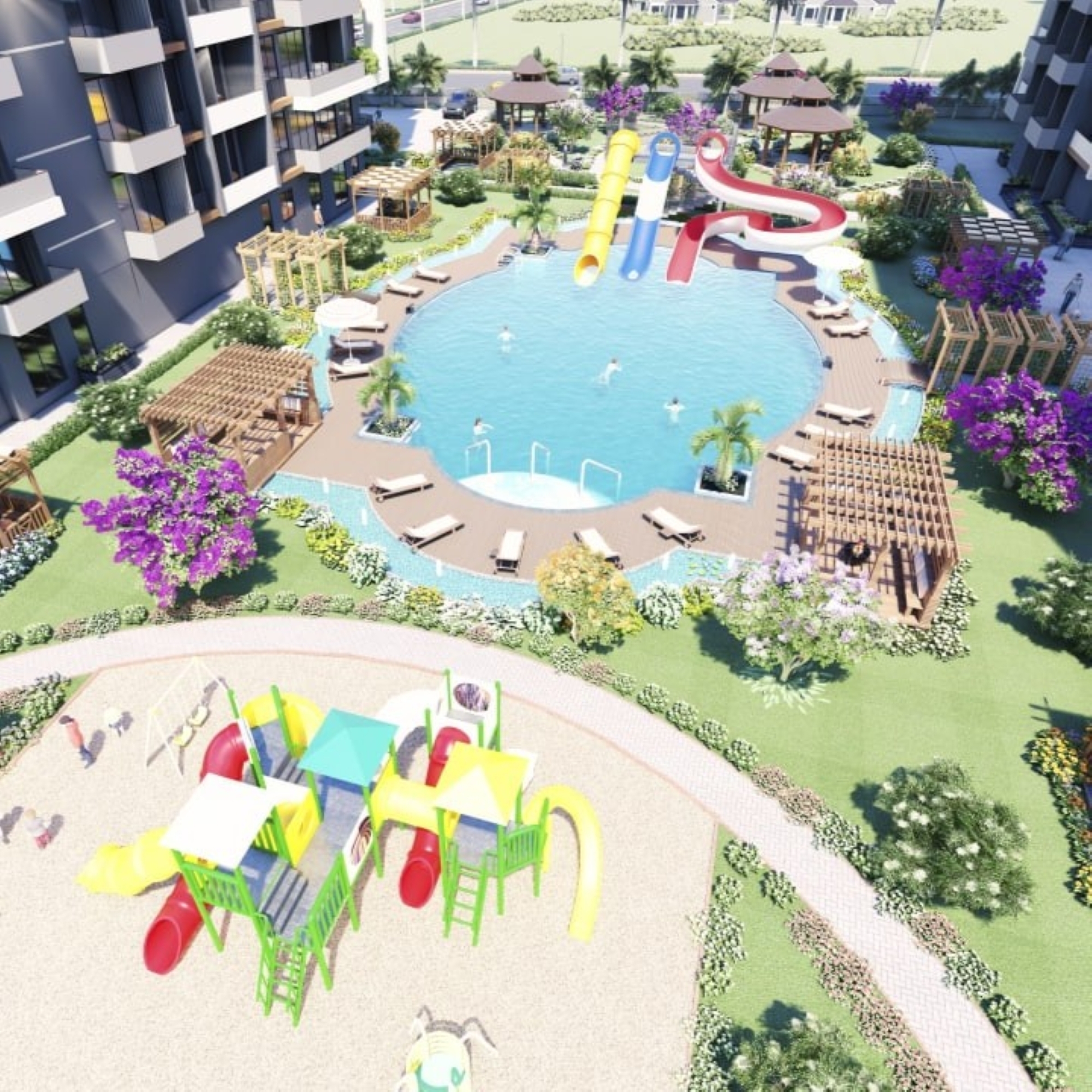 Luxuriöse 2+1 Wohnung mit Meerblick und Burgblick in Mersin - Tece