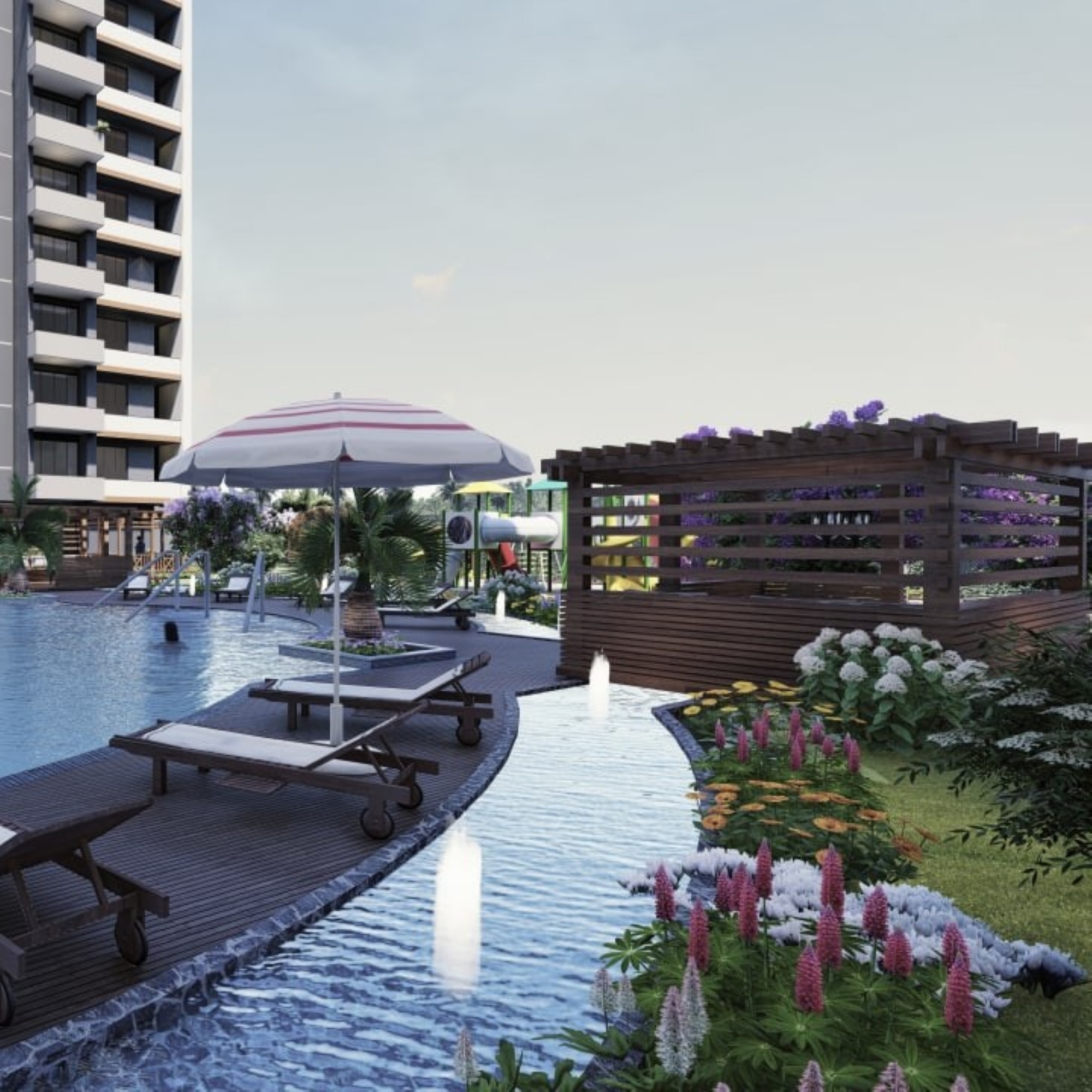 Luxuriöse 2+1 Wohnung mit Meerblick und Burgblick in Mersin - Tece