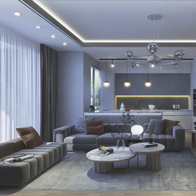 Luxuriöse 2+1 Wohnung mit Meerblick und Burgblick in Mersin - Tece
