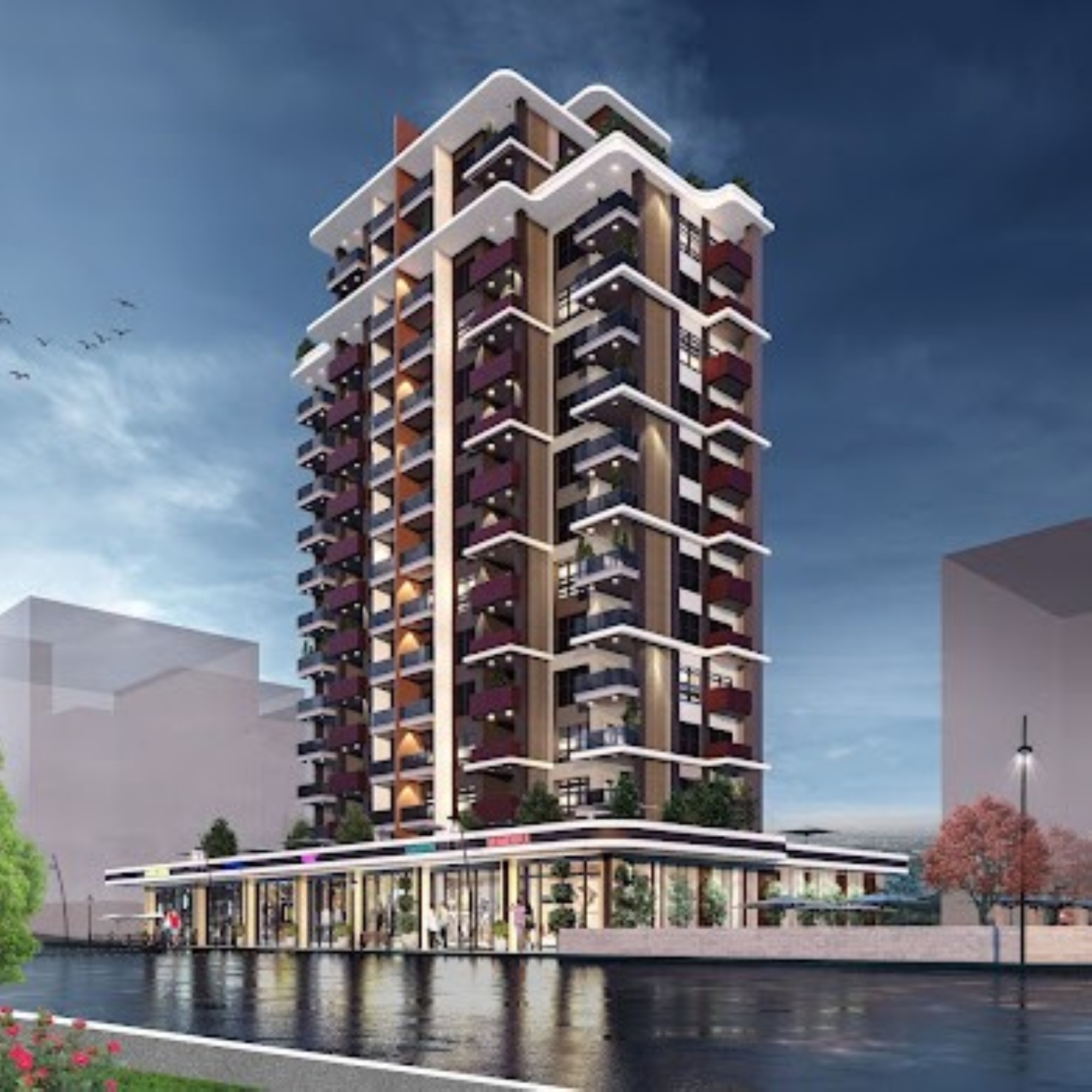 Luxuriöses 2+1 Apartment mit Meerblick und Bergblick, Mersin-Tece